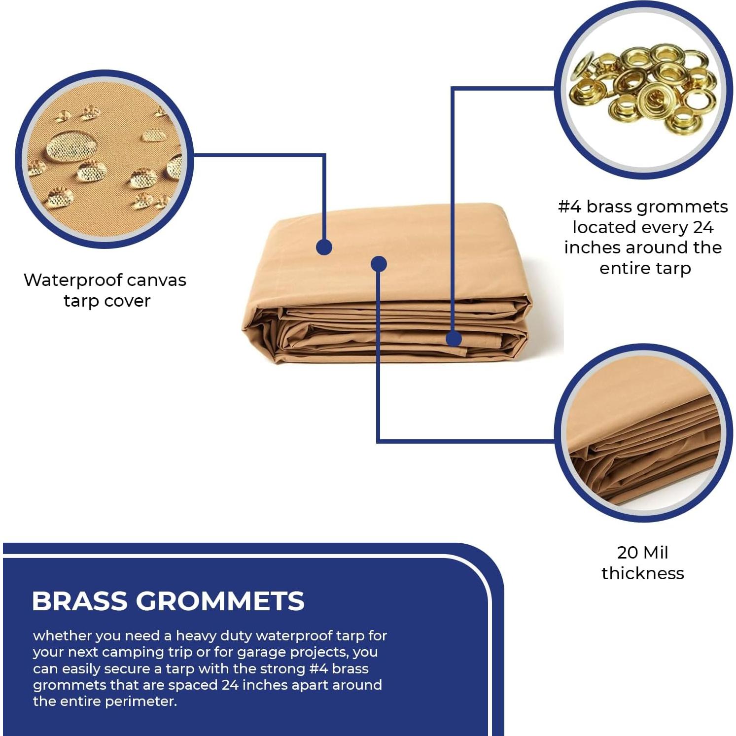 Lona Impermeable Lonas Ahora 1.52m x 2.13m Beige 20 MIL