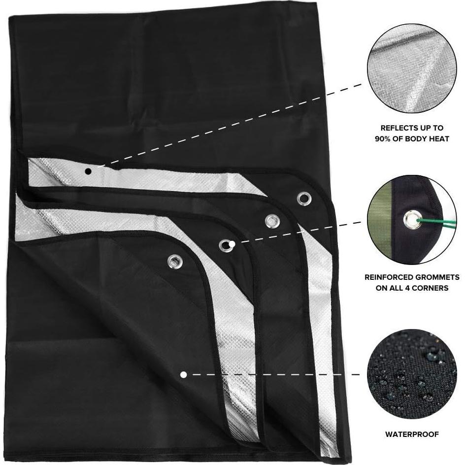 Manta de Supervivencia Arcturus Negra 1.52m x 2.08m Impermeable