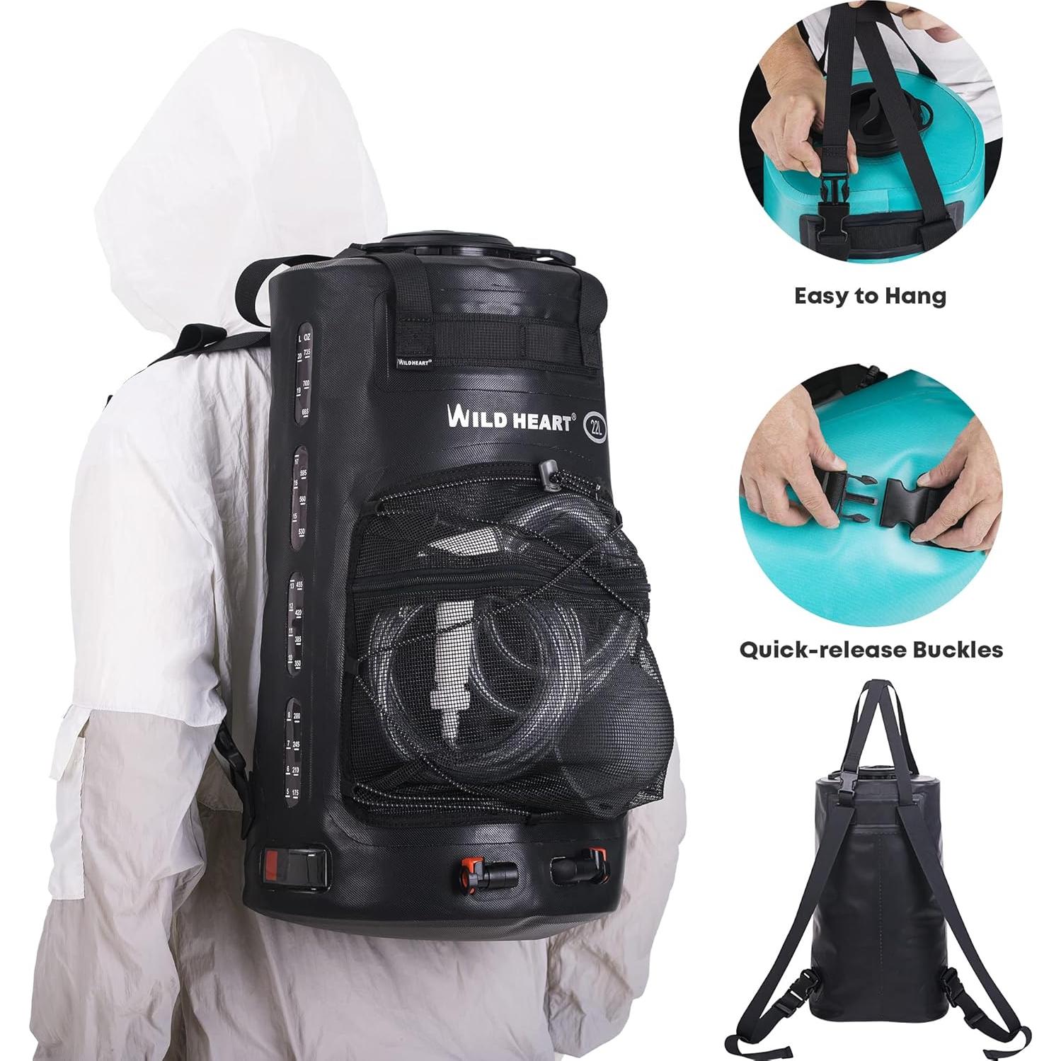 Ducha Camping Portátil DUENDE SALVAJE 22L con Bomba de Pie