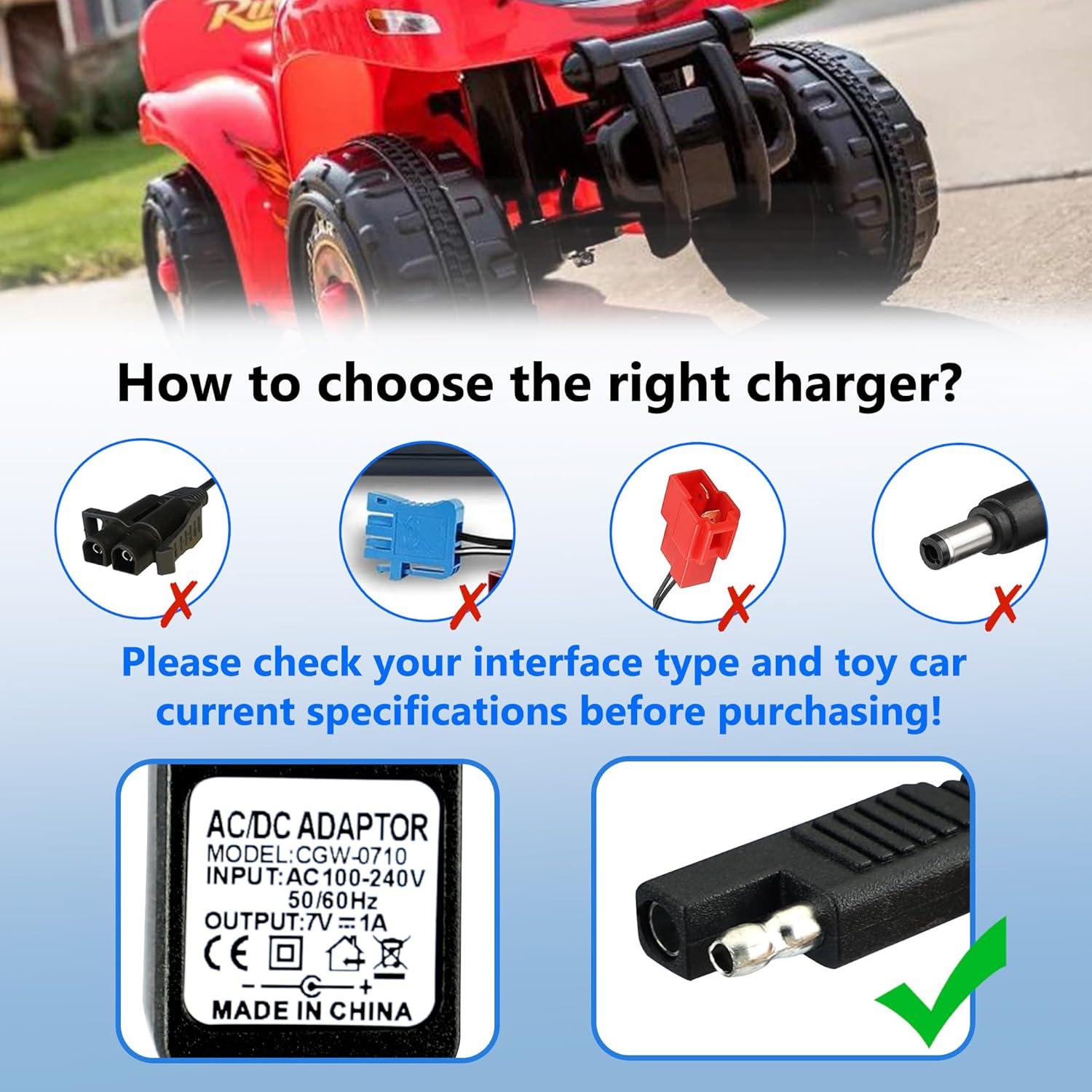 Cargador 6V BXIZXD para Cuatrimoto Disney y ATV