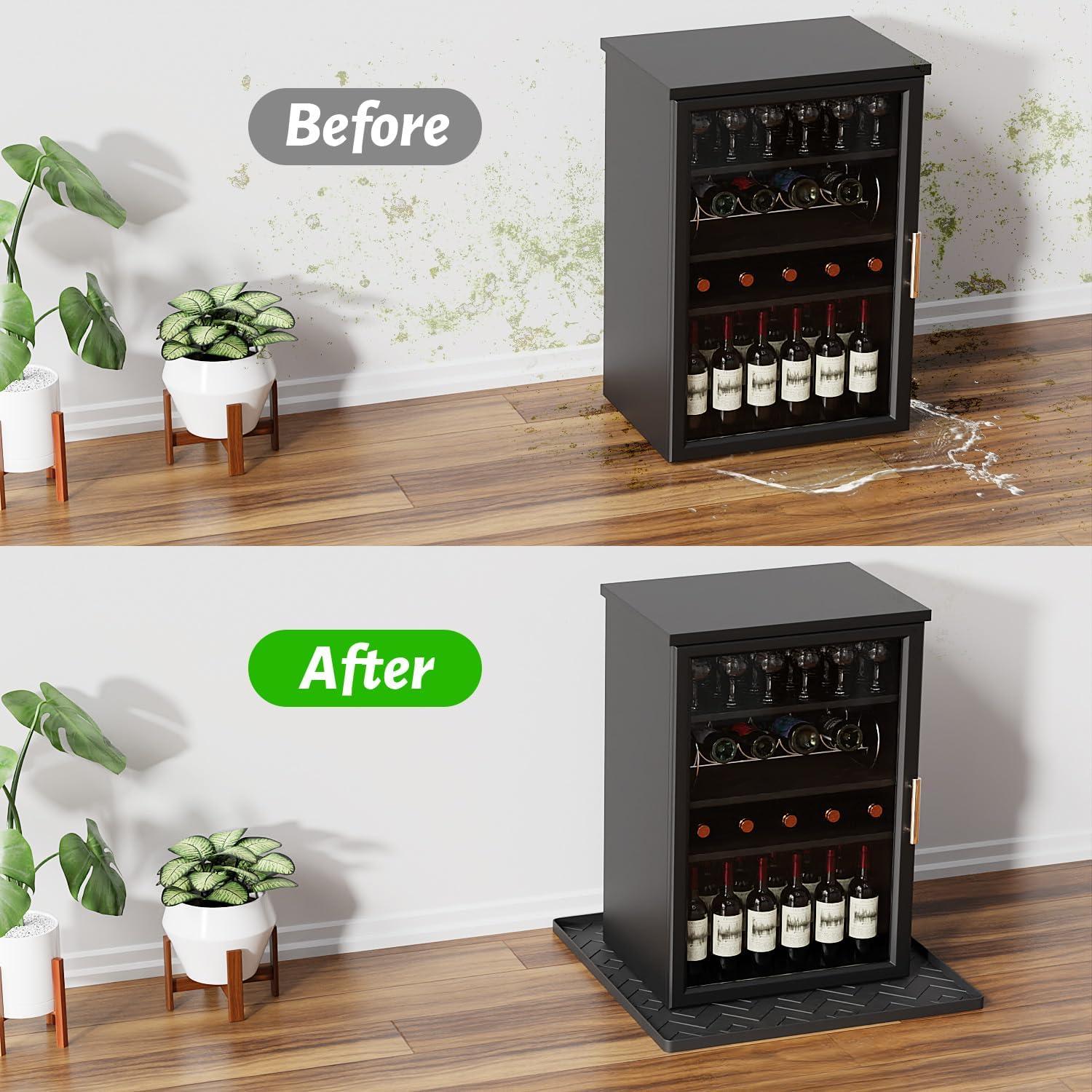 Mini Fridge Silicone Mat 19.7"x19.7"x0.4" - Non-Slip, Spill-Proof, Drip Prevention | Ideal for Refrigerators, Washing Machines, Dryers, Wine Coolers, and Dishwashers