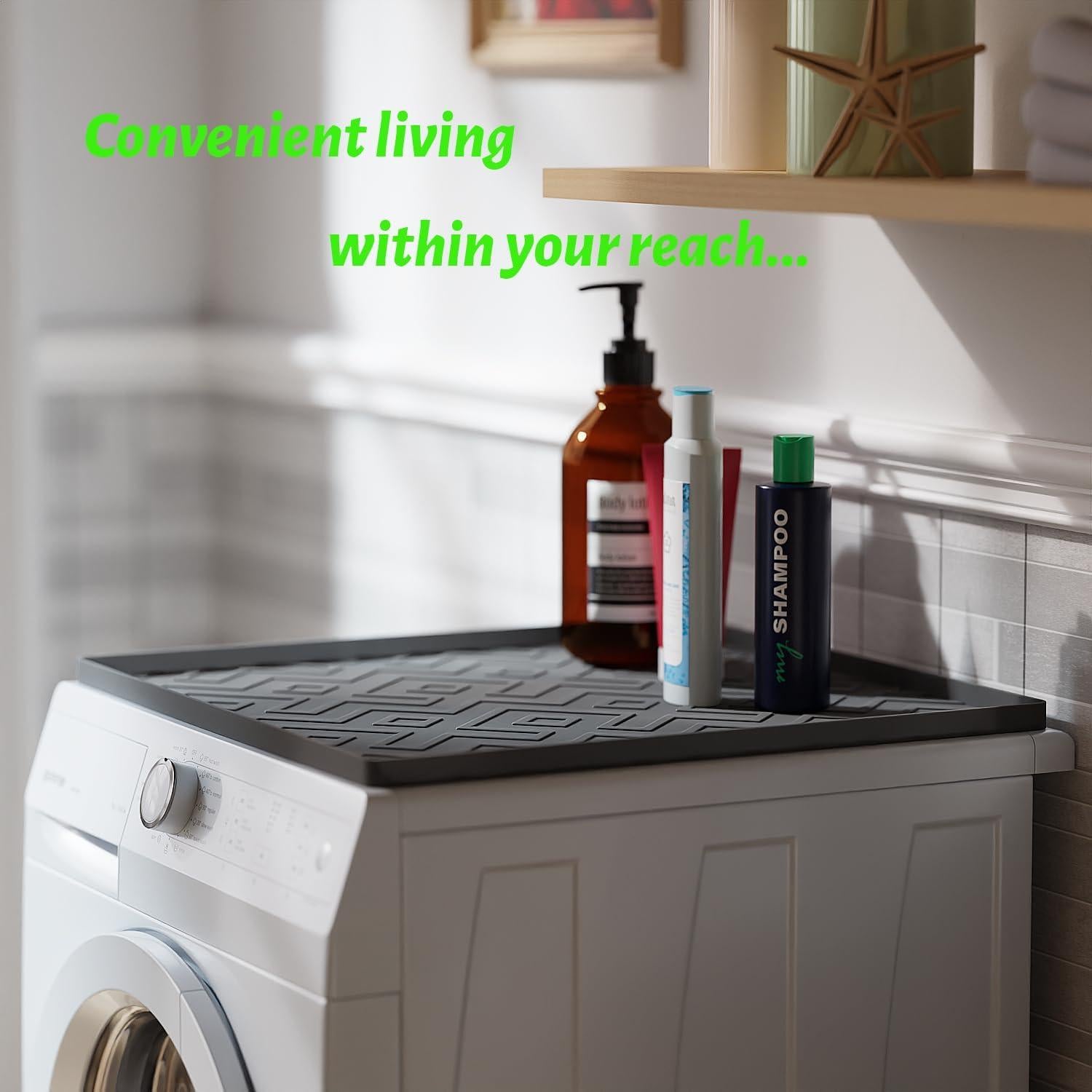 Mini Fridge Silicone Mat 19.7"x19.7"x0.4" - Non-Slip, Spill-Proof, Drip Prevention | Ideal for Refrigerators, Washing Machines, Dryers, Wine Coolers, and Dishwashers