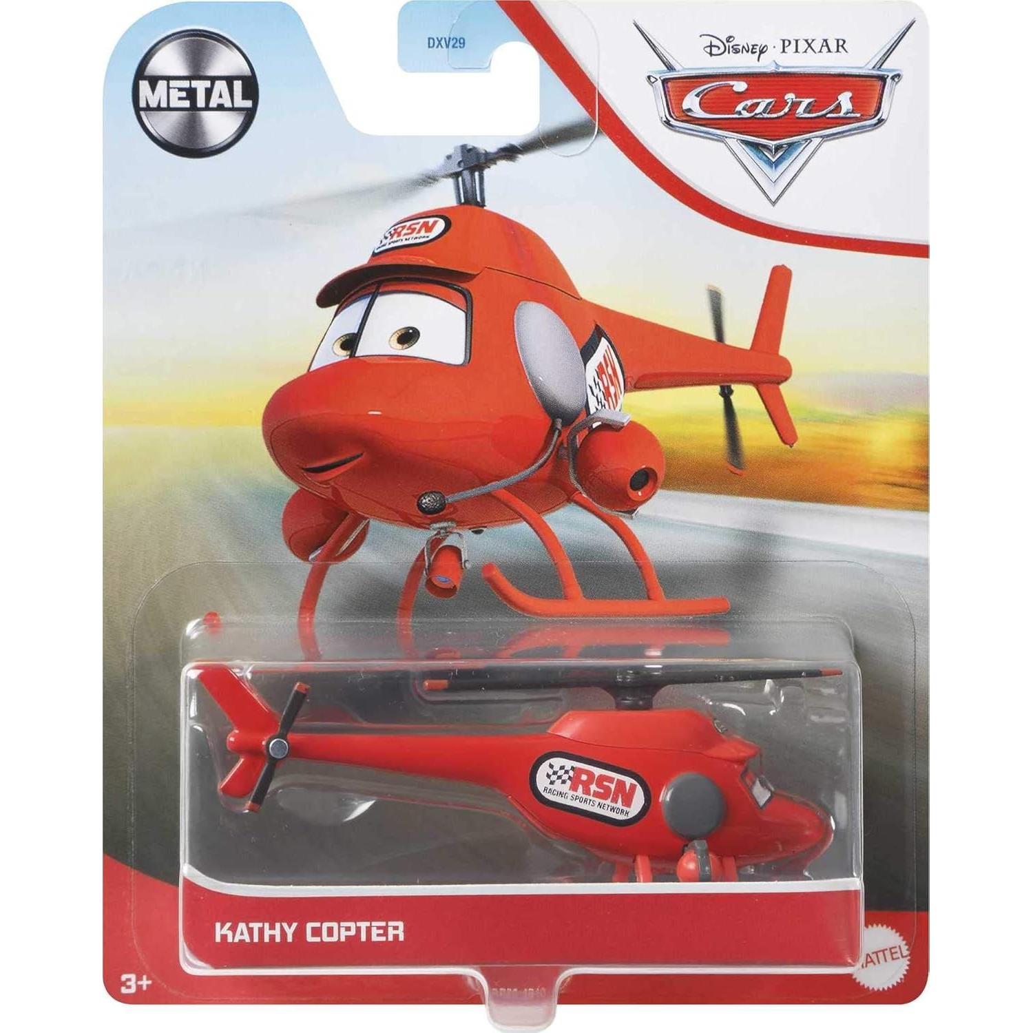 Disney Cars Kathy Copter, Miniature, Collectible Racecar Automobile Toys Based on Cars Movies, for Kids Age 3 and Older, Multicolor