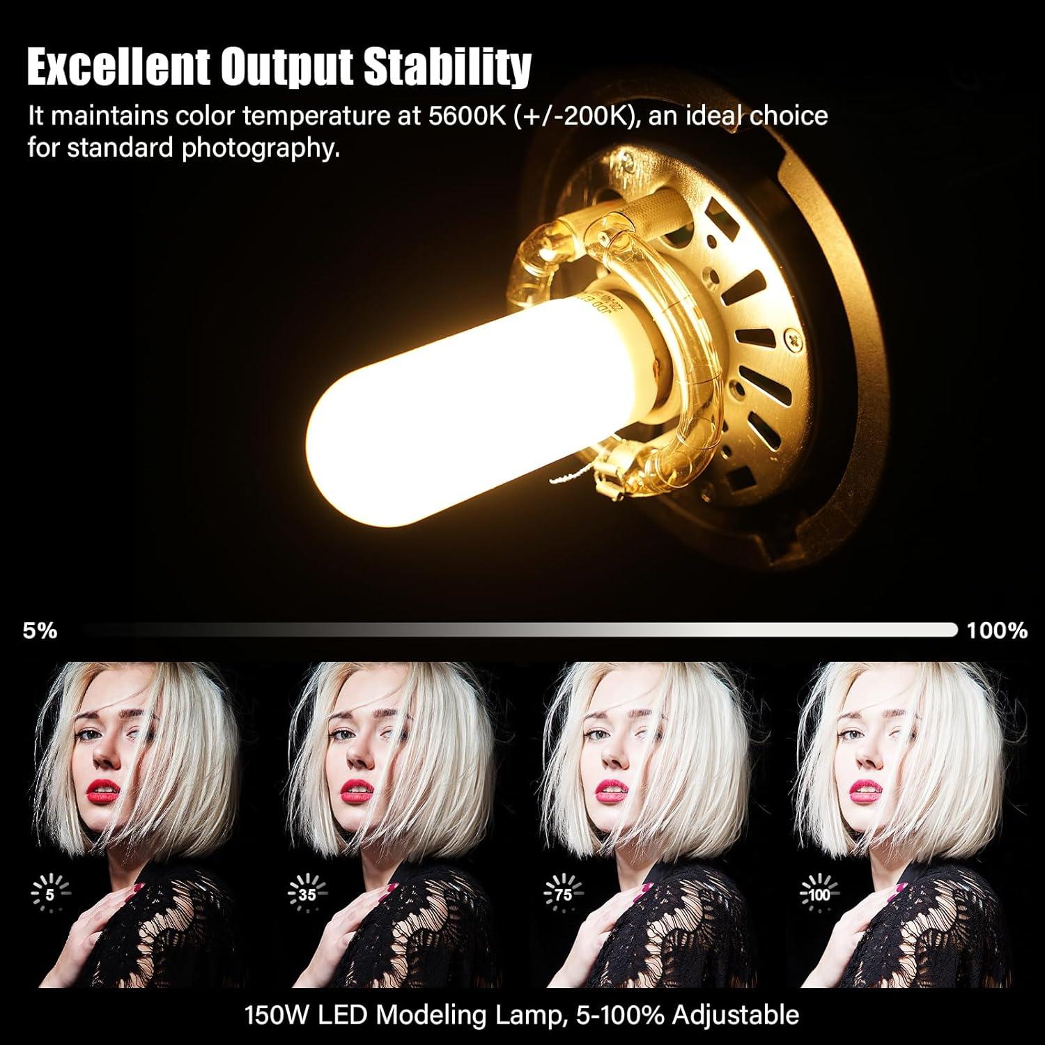 Estroboscopio Godox SK400II 400Ws con Montura Bowens 150W