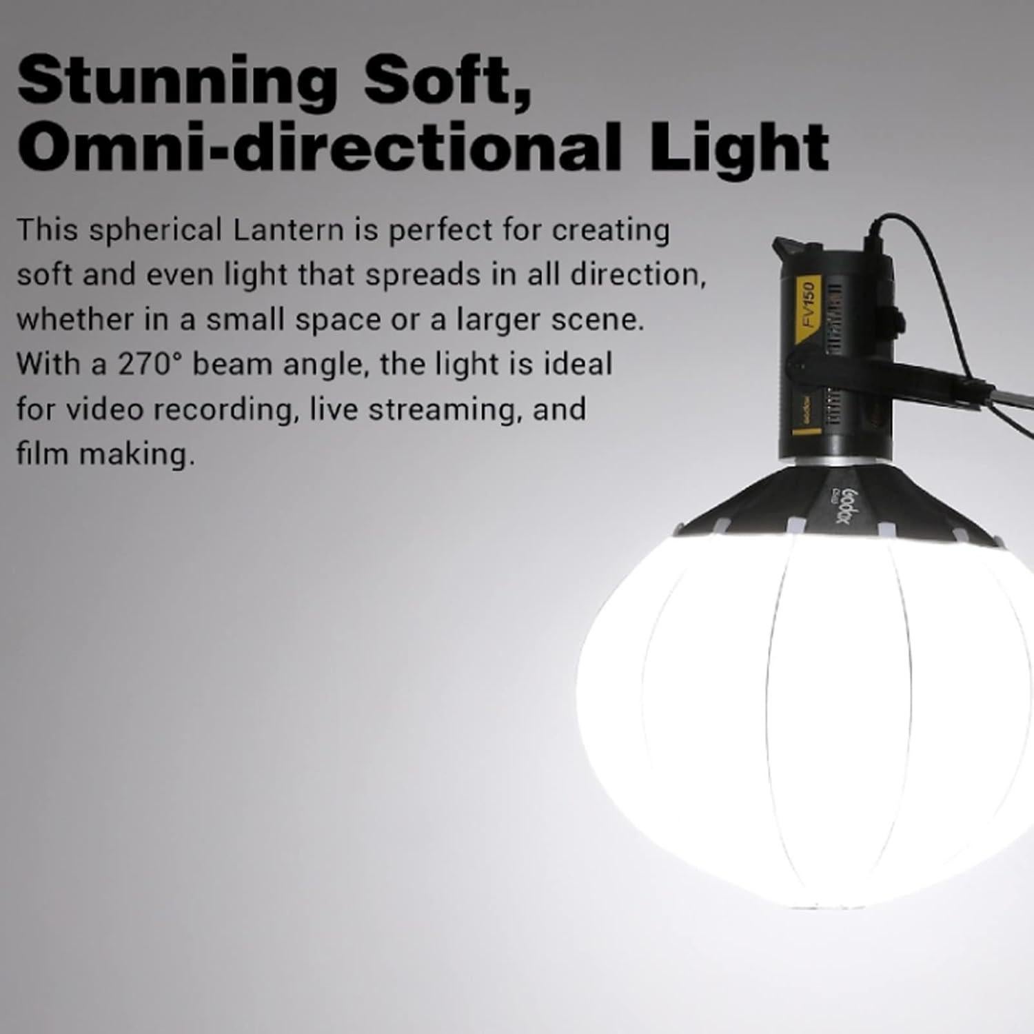 Softbox Linterna Godox CS-50D 50cm Montaje Bowens Luz Suave