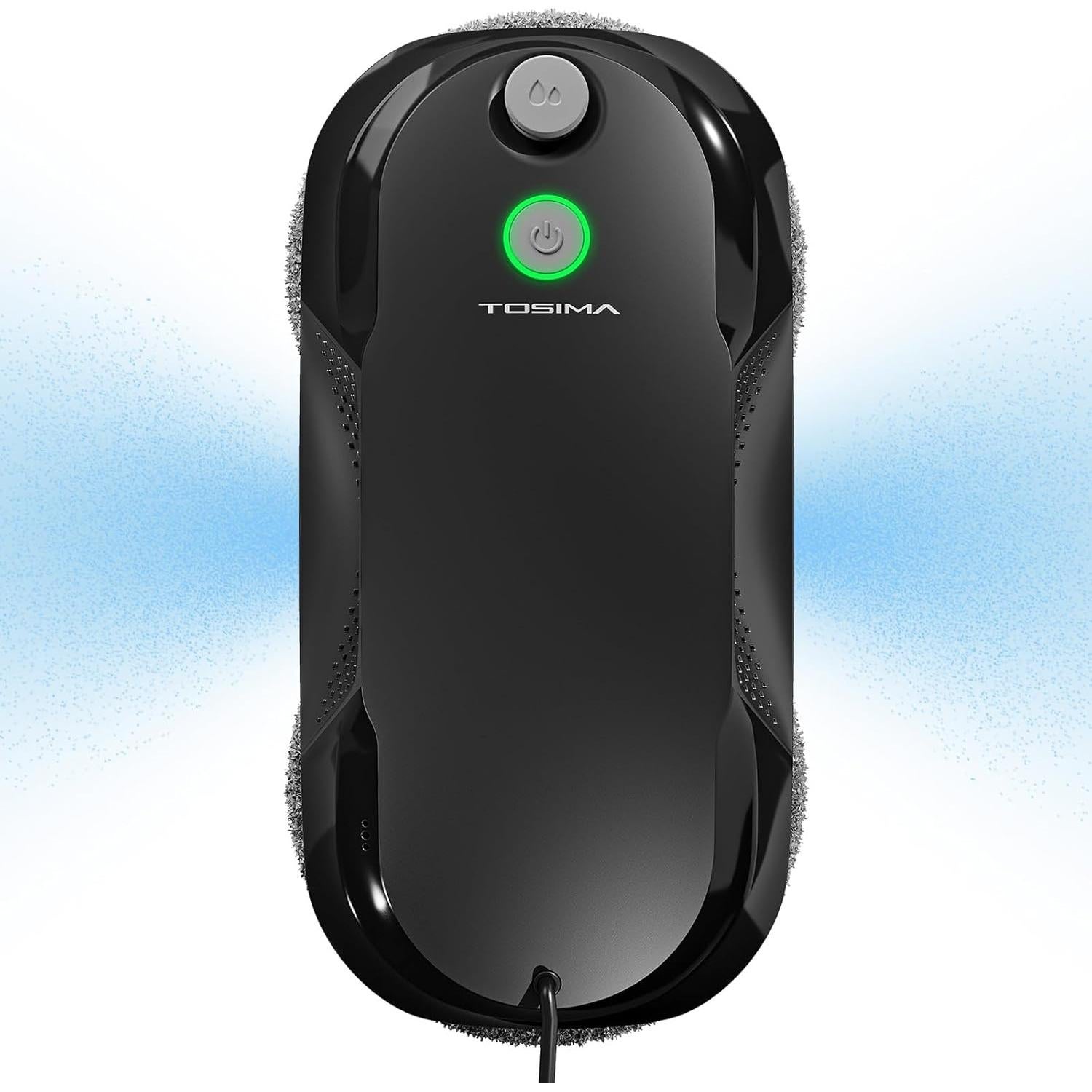 Tosima W5 Window Cleaning Robot, Dual Direction Auto-Spray Smart Window Cleaner with Triple Safety System, Smart Navigation, Remote Control, for All Smooth Surfaces, with 8 Rags, Black