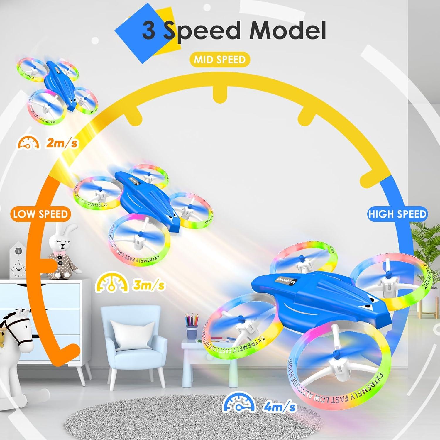 Mini Drone RC Lisoco 809 para Niños con Luces LED y Acrobacias