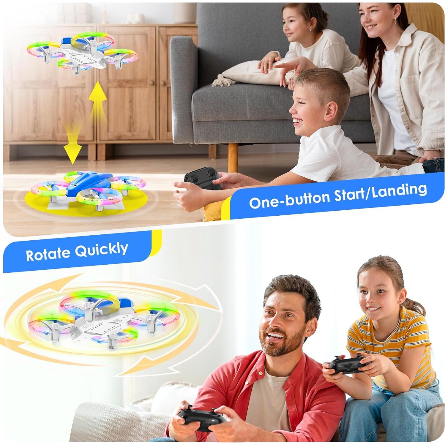 Mini Drone RC Lisoco 809 para Niños con Luces LED y Acrobacias