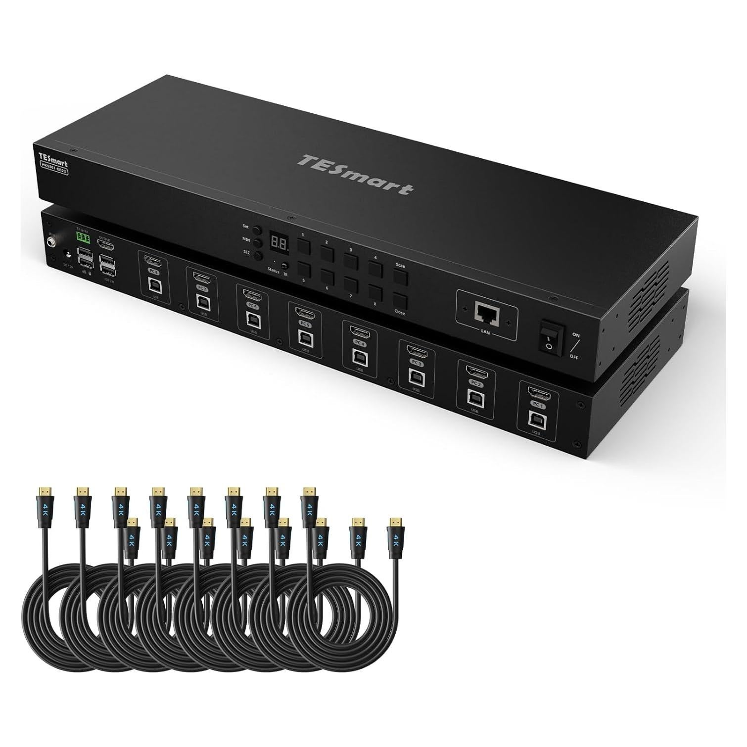 Interruptor KVM HDMI 8 Puertos TESmart 4K@30Hz USB 2.0