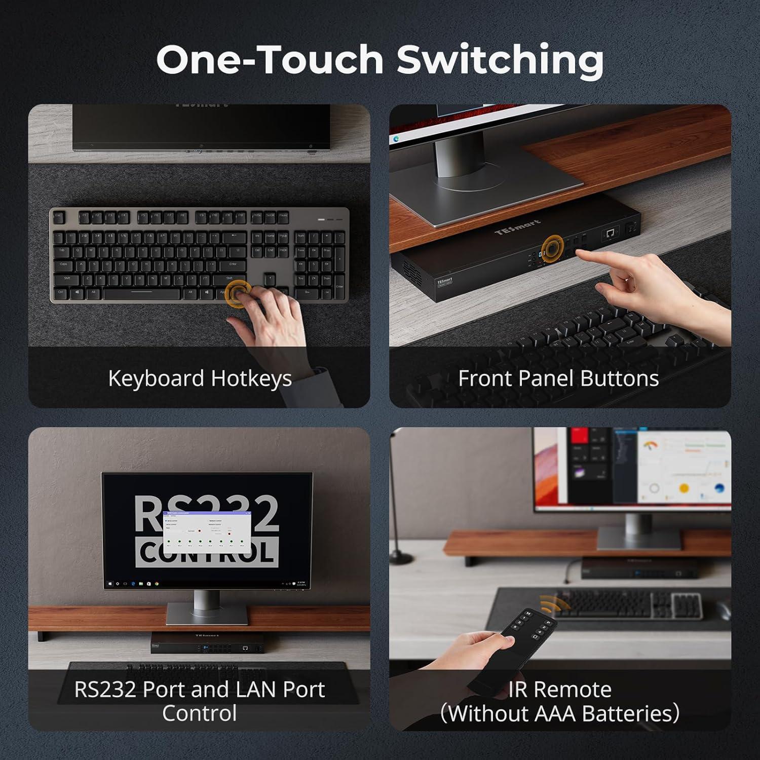 Interruptor KVM HDMI 8 Puertos TESmart 4K@30Hz USB 2.0