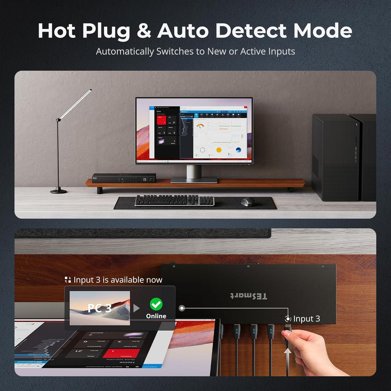 Interruptor KVM HDMI 8 Puertos TESmart 4K@30Hz USB 2.0