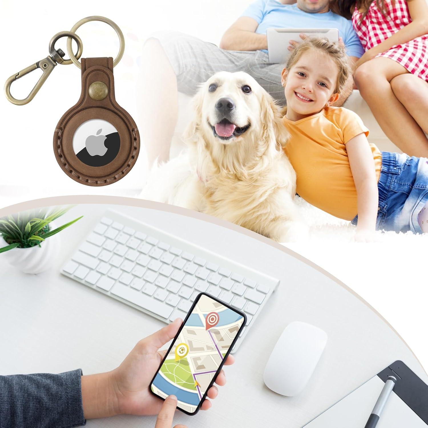 Jack&Chris Leather Case Holder Keychain, Holder with Keyring Protective Case, Leather Keychain for Man, JC304