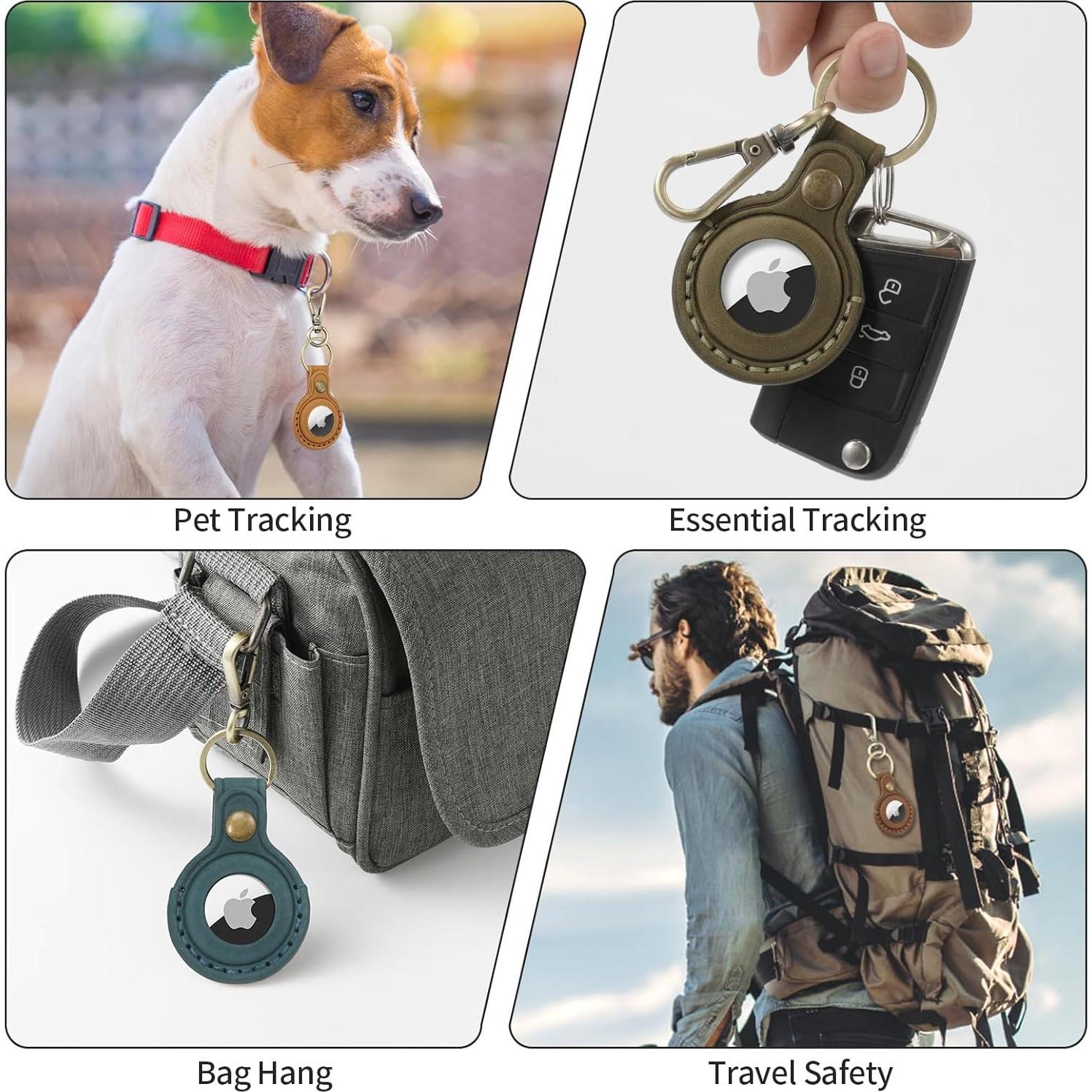 Jack&Chris Leather Case Holder Keychain, Holder with Keyring Protective Case, Leather Keychain for Man, JC304