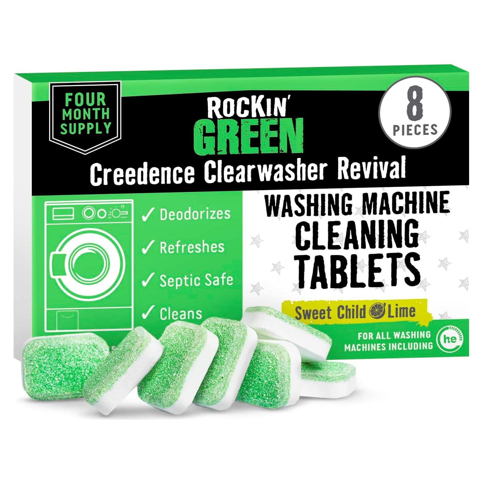 Tabletas de Limpieza Rockin' Green para Lavadoras - Paquete de 8