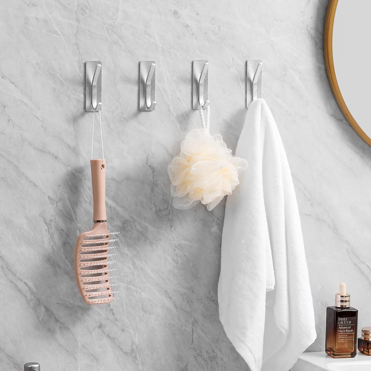 Paoli Heavy Duty Adhesive Hooks,Self-Adhesive Hooks Multiple Colors and Styles 30 lb Maximum Load for Home Schools and Offices（White，Set of 6）