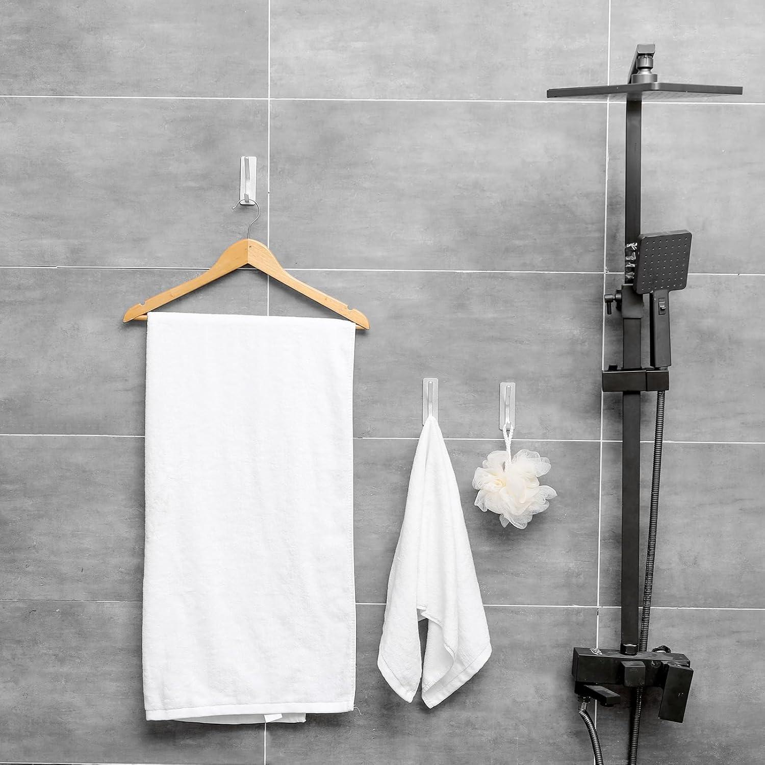 Paoli Heavy Duty Adhesive Hooks,Self-Adhesive Hooks Multiple Colors and Styles 30 lb Maximum Load for Home Schools and Offices（White，Set of 6）