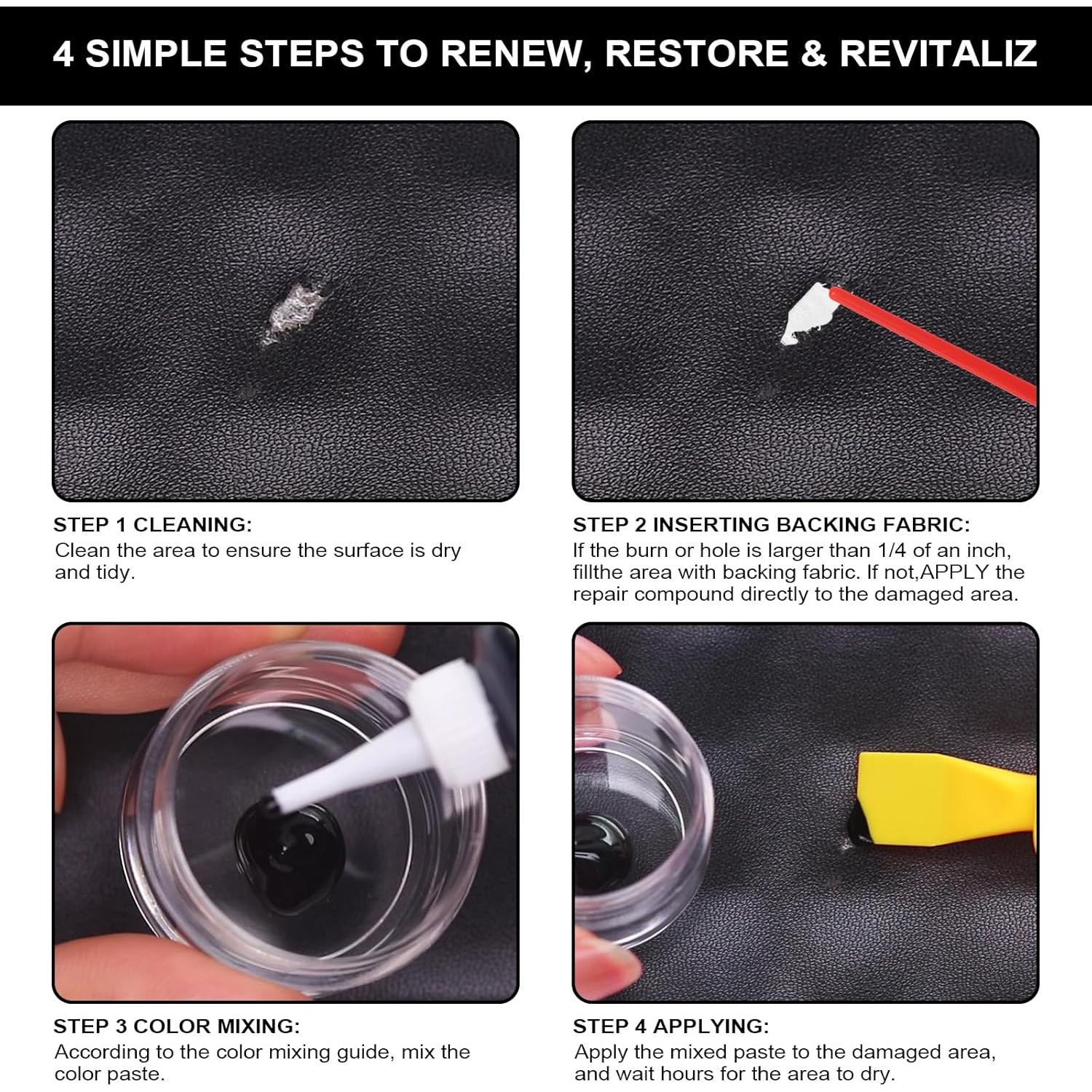 Kit de Reparación de Cuero Negro STARTSO WORLD - 150g