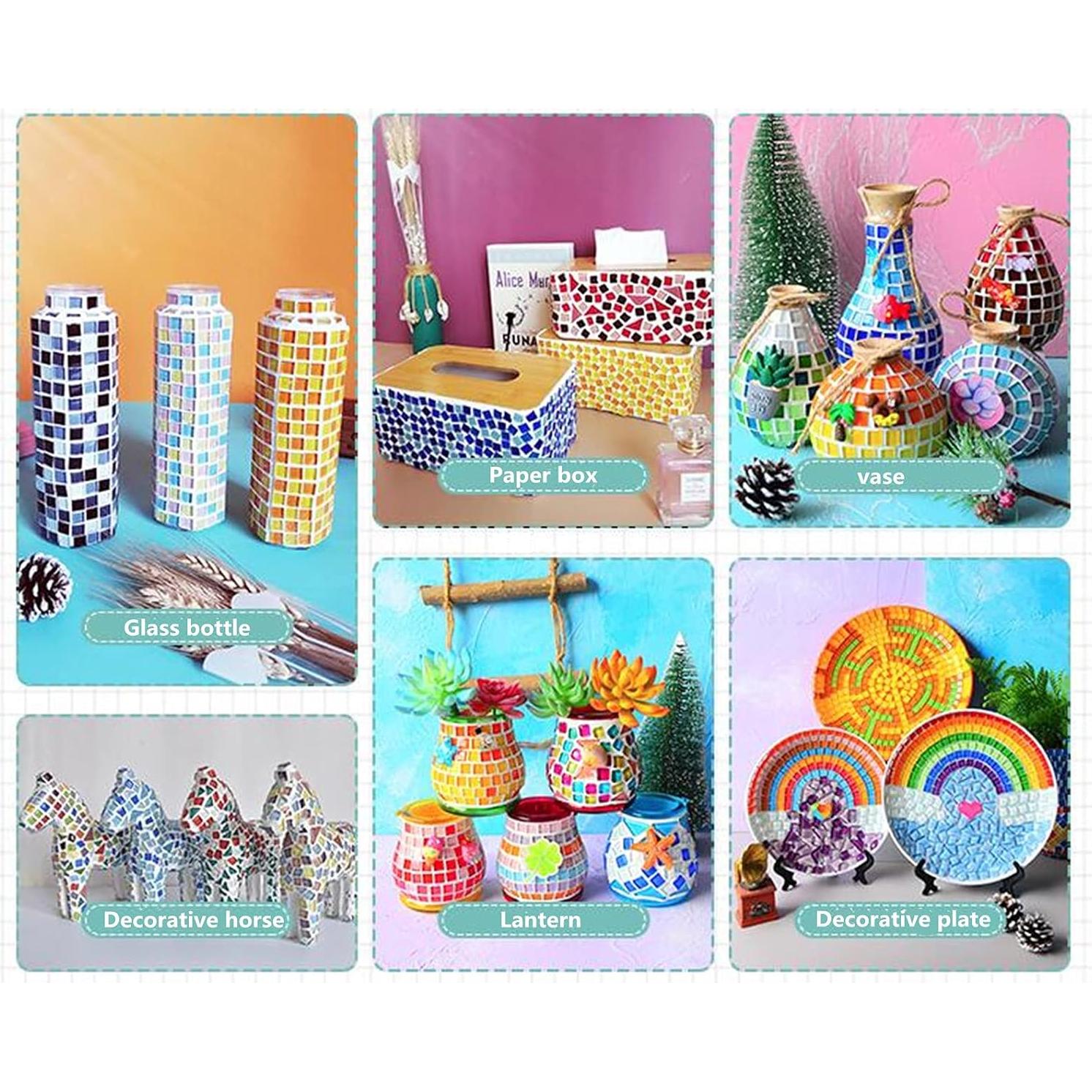 Azulejos de mosaico de cristal BTMIEY 500g 1x1cm Serie Roja