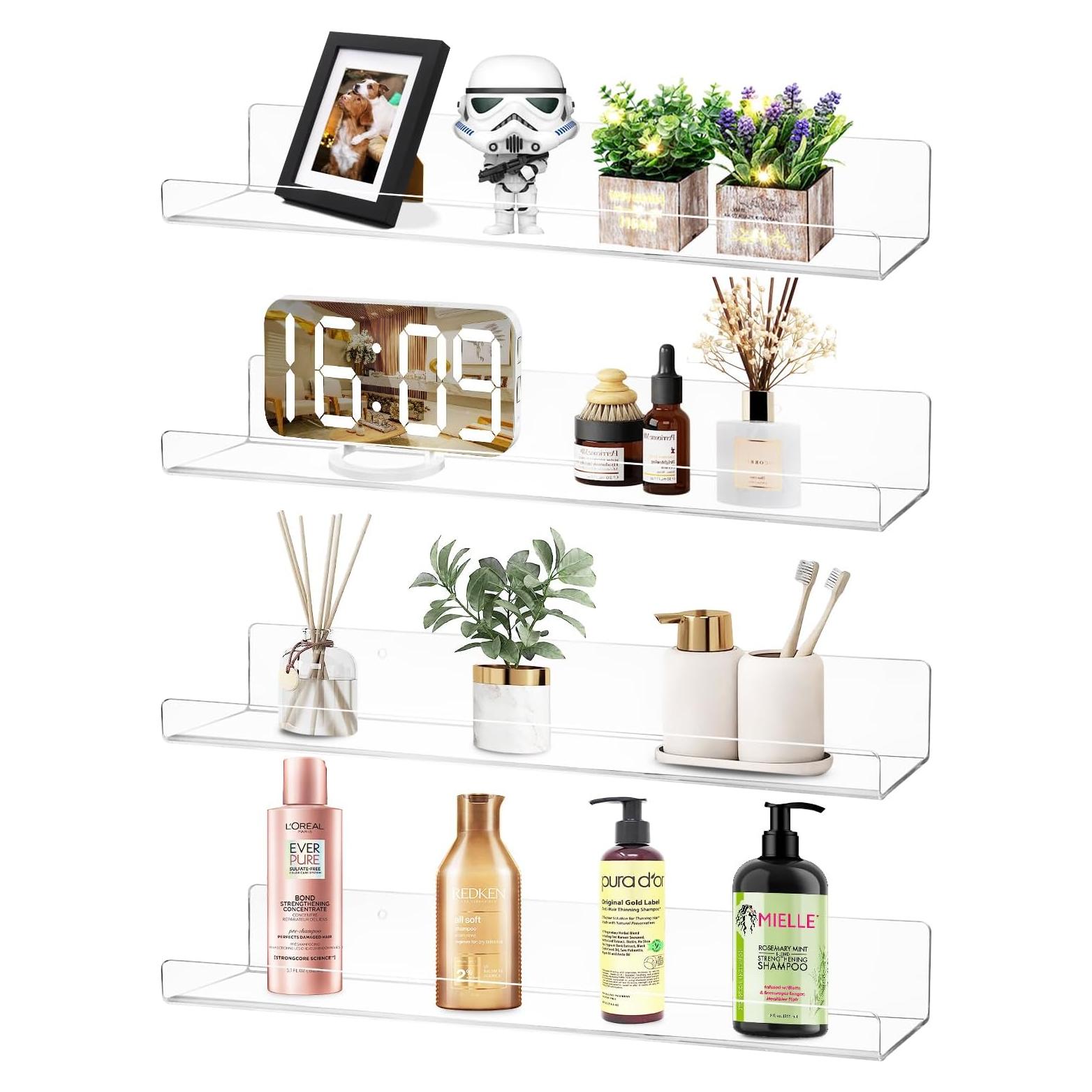 Estanterías Flotantes Acrílicas Dezzer 4 Pack 15" para Pared