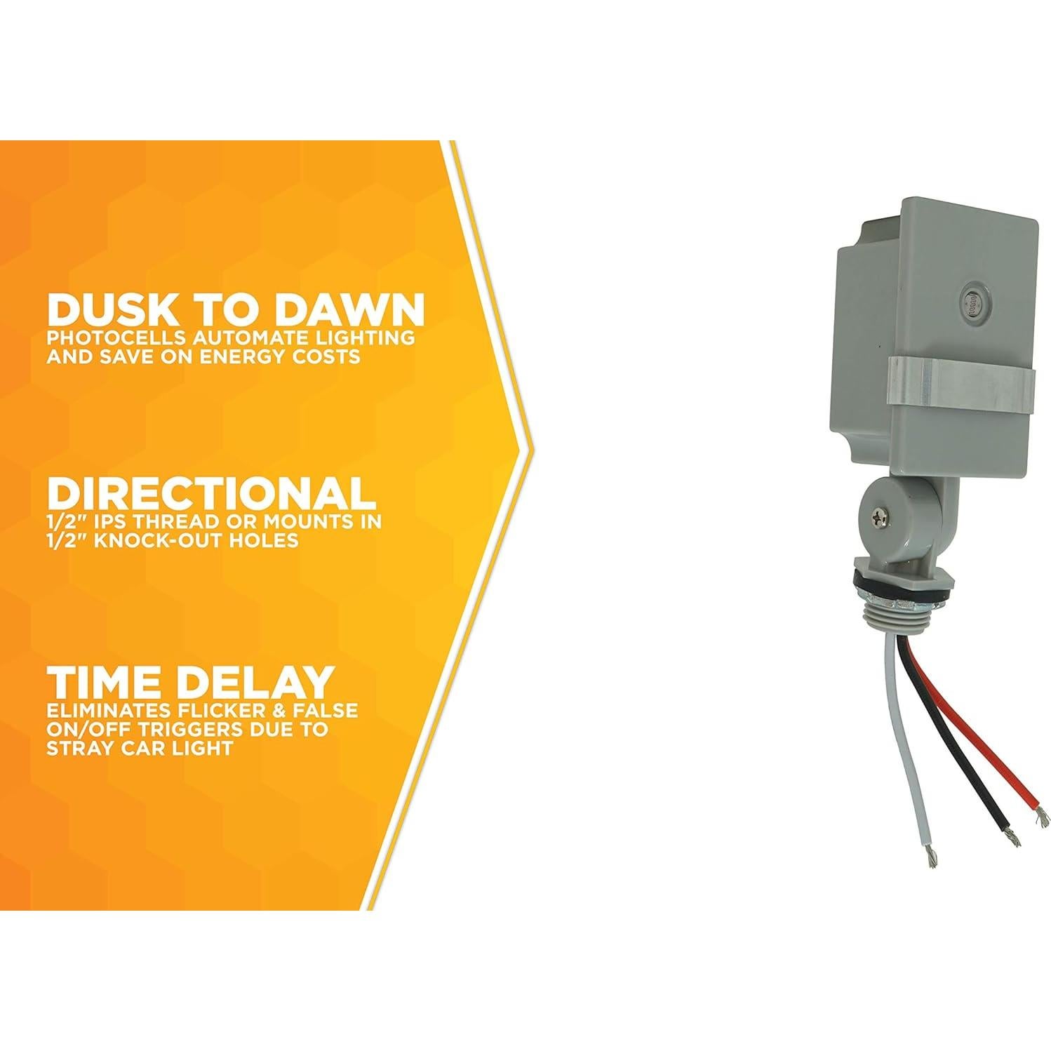 Control de Luz Exterior Woods 59411WD con Fotocélula 2000W