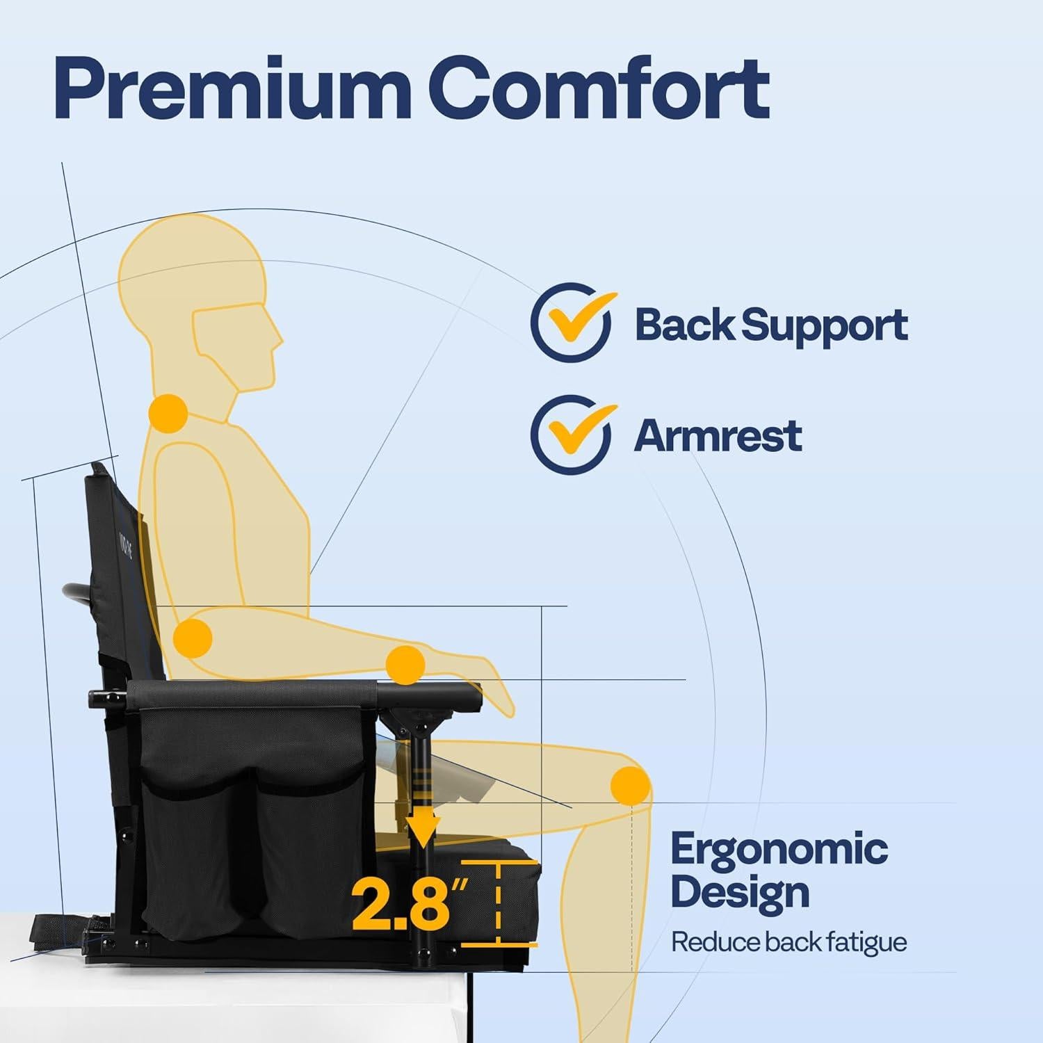 Asientos de Estadio VIVOHOME con Soporte y Cojín - 2 Unidades