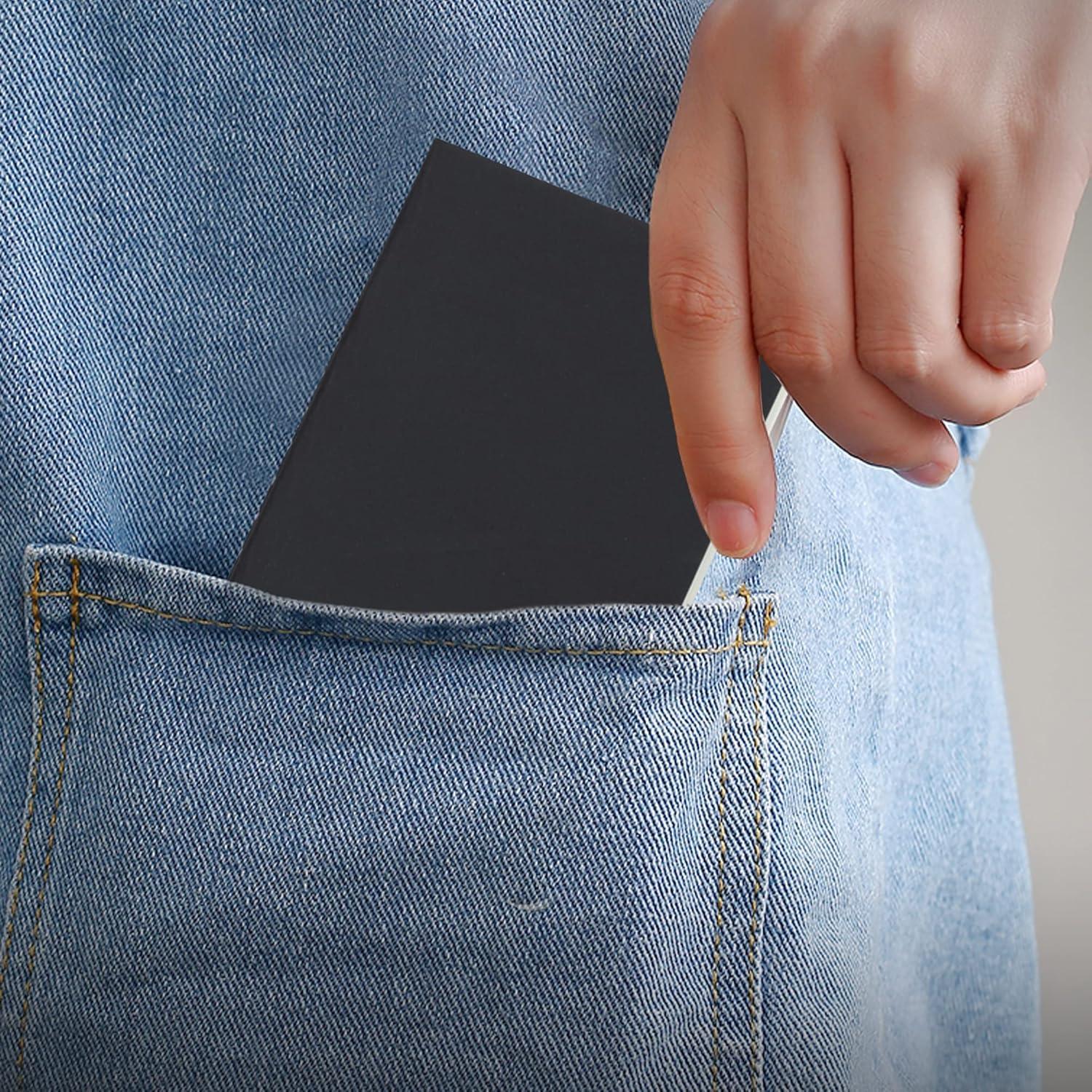 Cuaderno de bolsillo TWONE A6, 6 unidades, tapa blanda negra