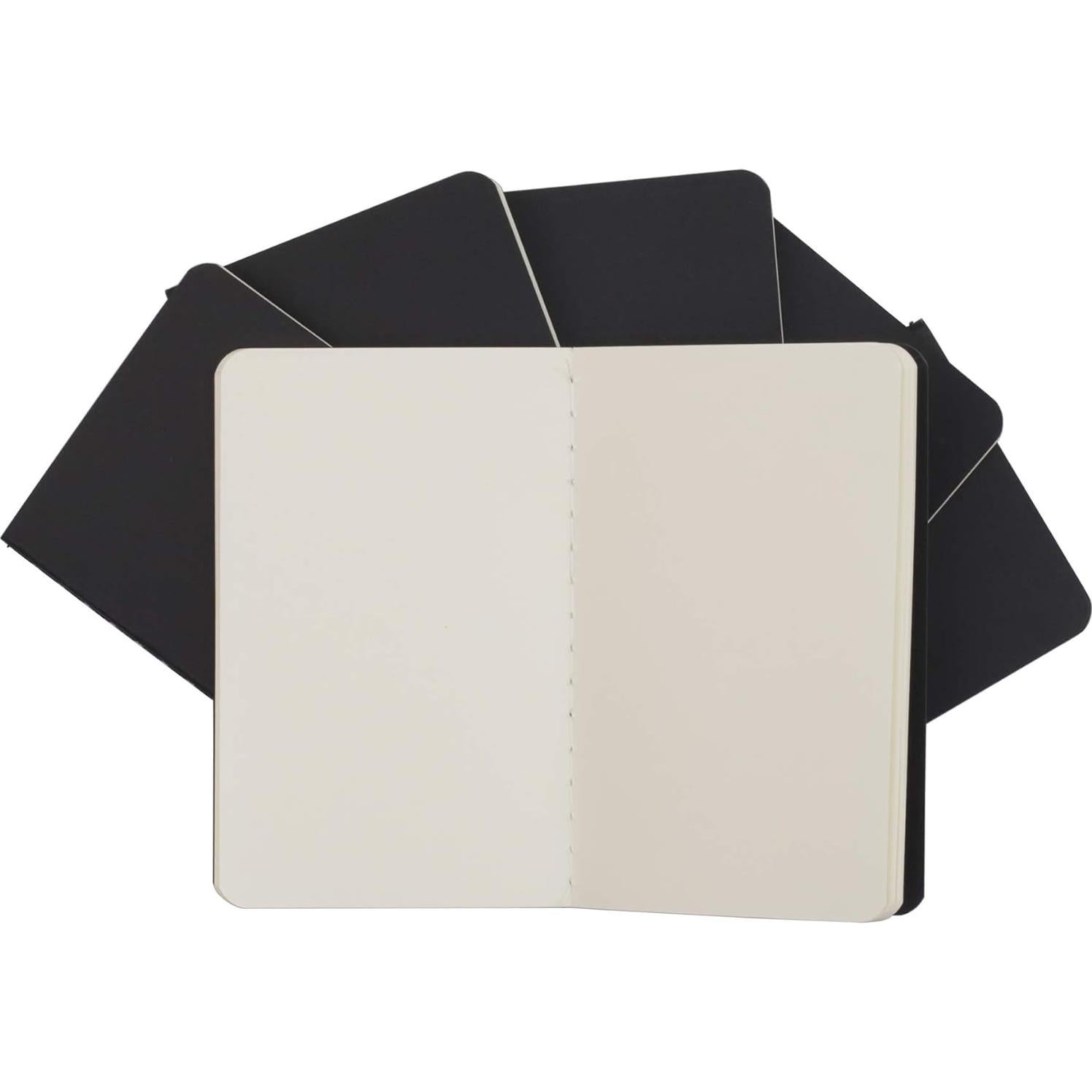 Cuaderno de bolsillo TWONE A6, 6 unidades, tapa blanda negra