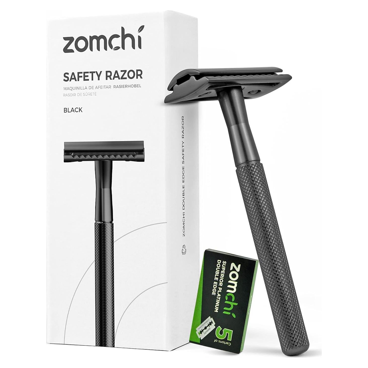 Rasuradora de Seguridad ZOMCHI Negra con 5 Cuchillas Doble Filo