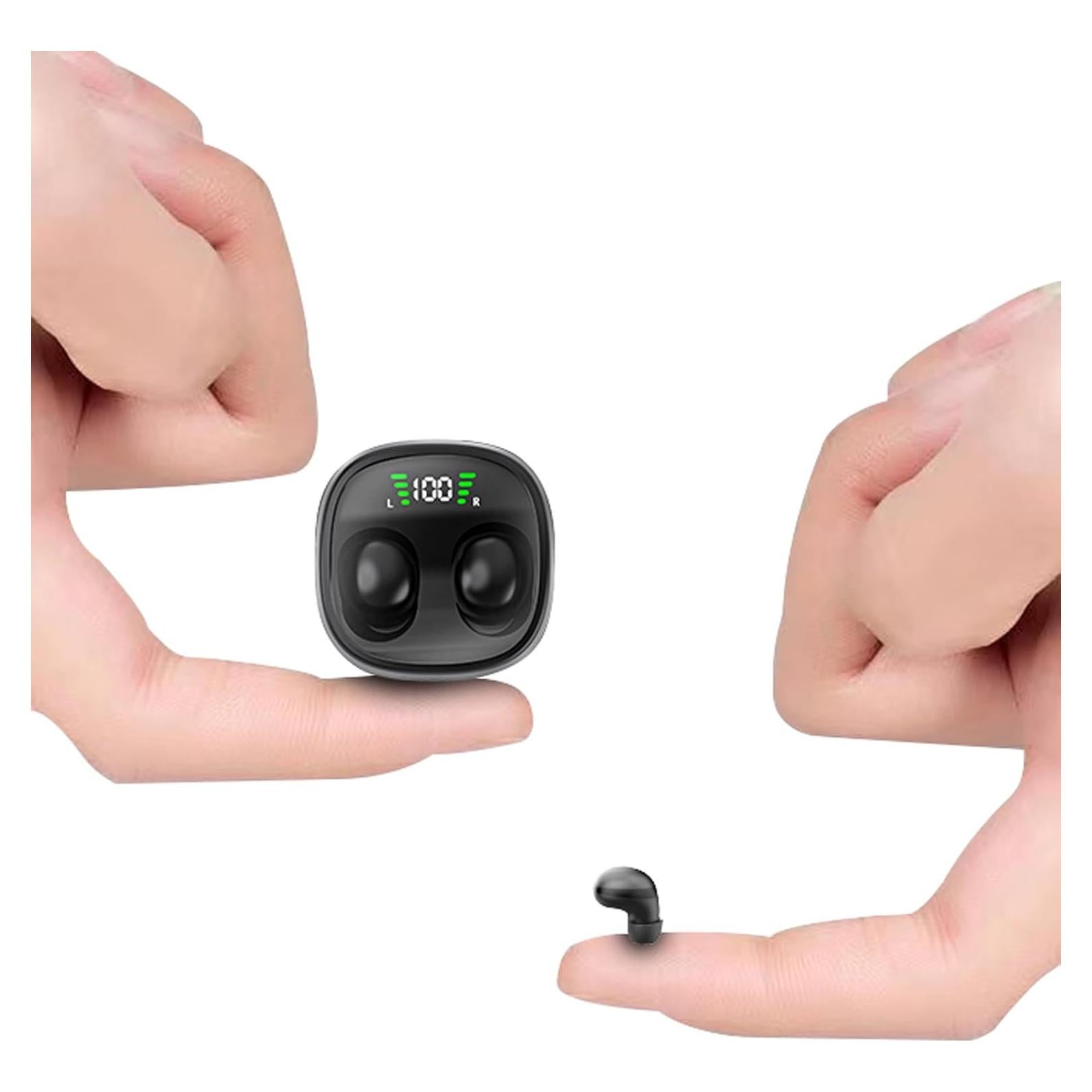 Low Profile Mini Small Invisible Earbuds Wireless Bluetooth Ear Buds for Small Ears Canals Women Kids, Flat Tiny Smallest Micro Discreet Sleep Hidden Headphones Comfortable Earbuds Wireless for Work