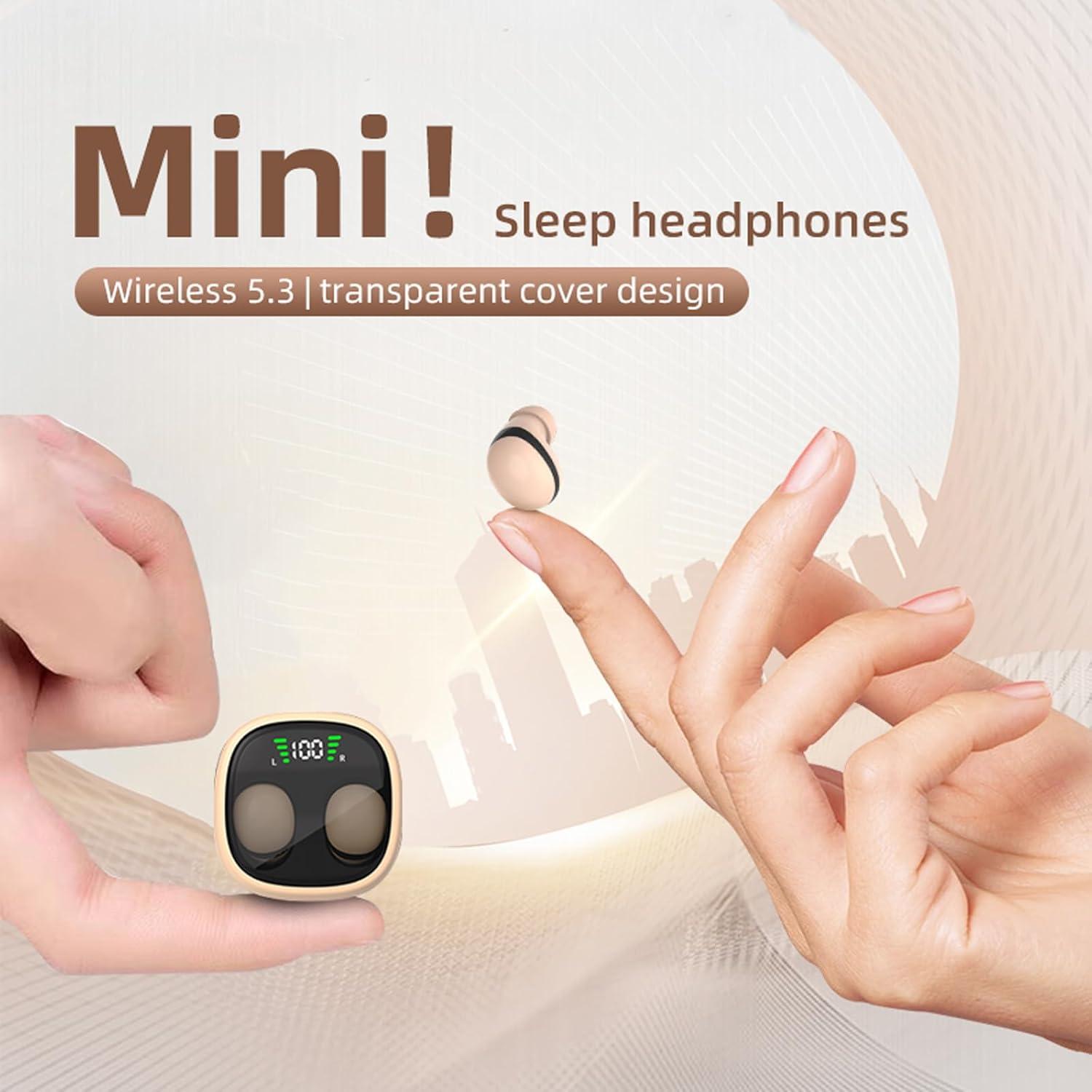 Low Profile Mini Small Invisible Earbuds Wireless Bluetooth Ear Buds for Small Ears Canals Women Kids, Flat Tiny Smallest Micro Discreet Sleep Hidden Headphones Comfortable Earbuds Wireless for Work