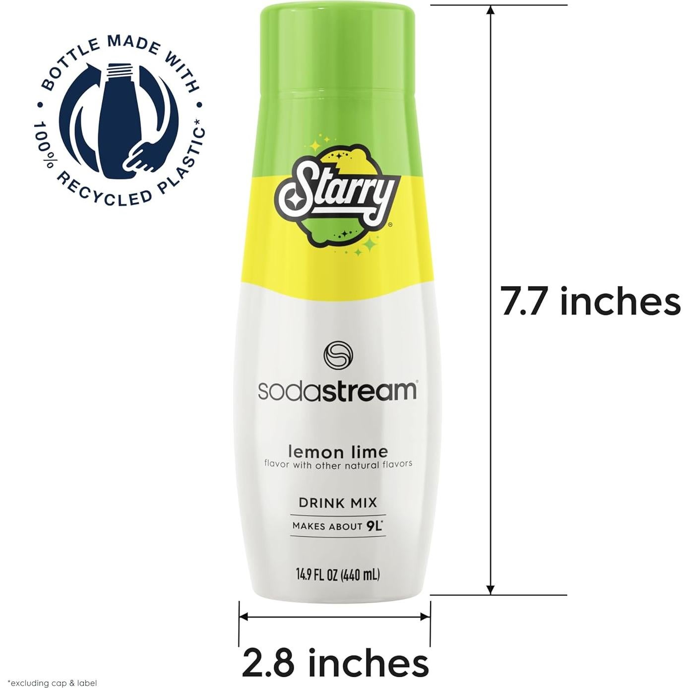 Mezcla de Bebida SodaStream Starry Limón Lima 440ml - Paquete de 4