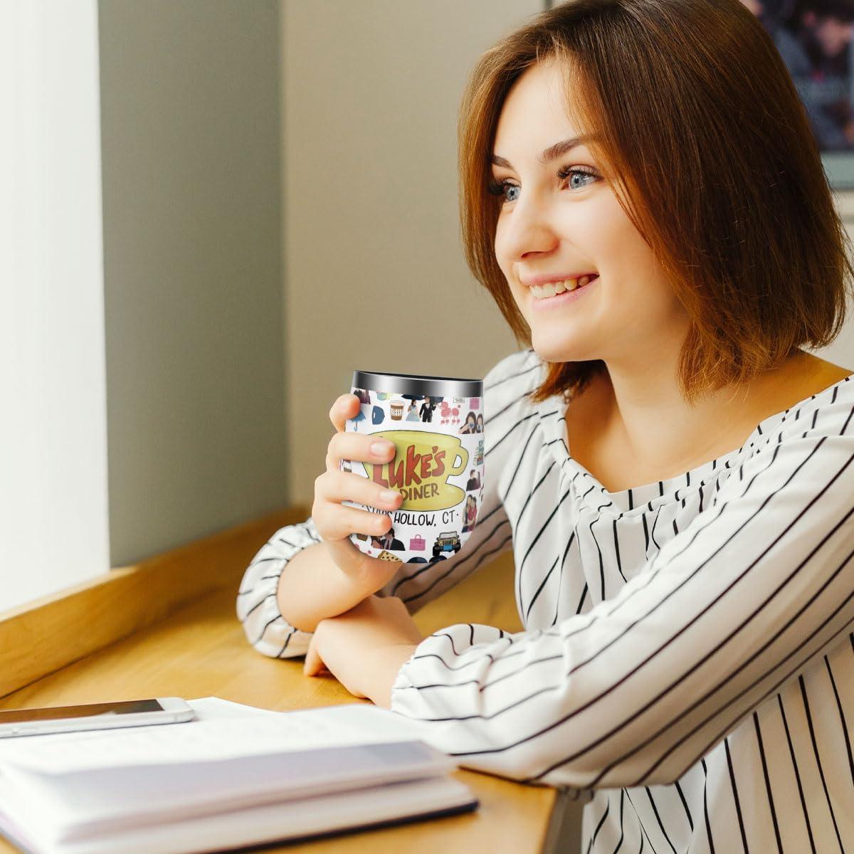 Vaso de vino de acero inoxidable LONGXIN 355 ml negro