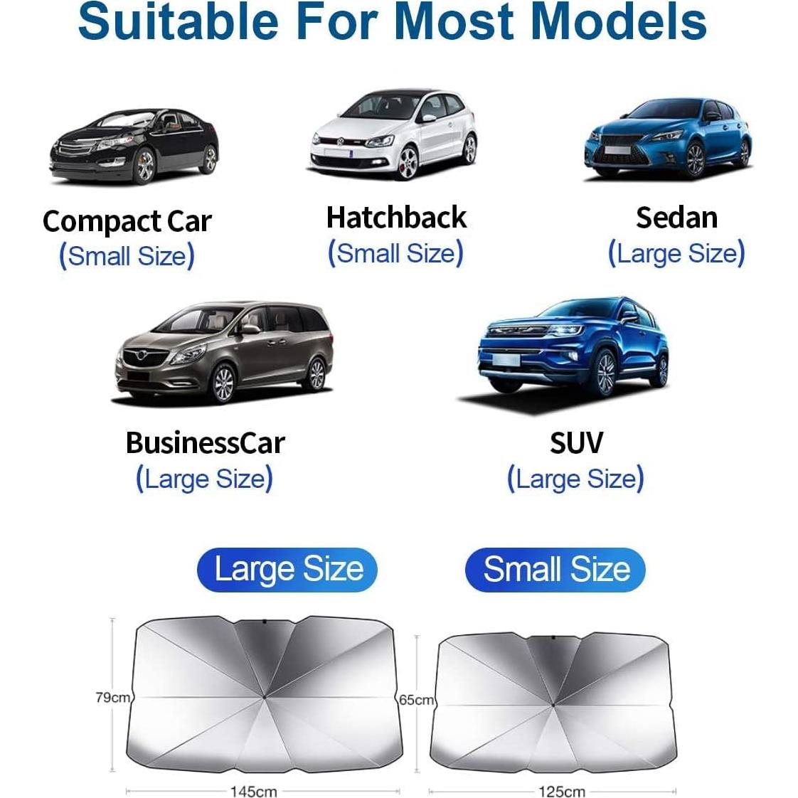 helloleiboo Car Windshield Sun Shade UV Rays and Heat Sun Visor Protector Foldable Reflector Windshields Umbrella