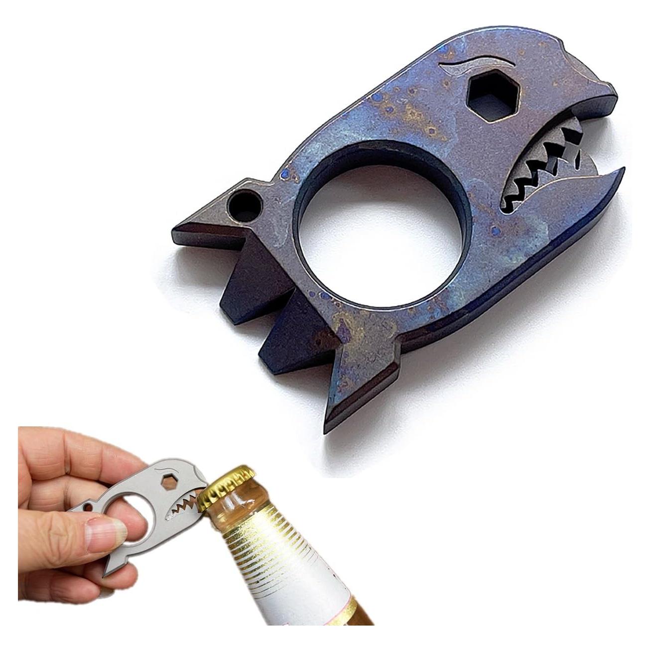 Barra de palanca EDC LULAOLIU Titanio Azul 61mm Multiusos