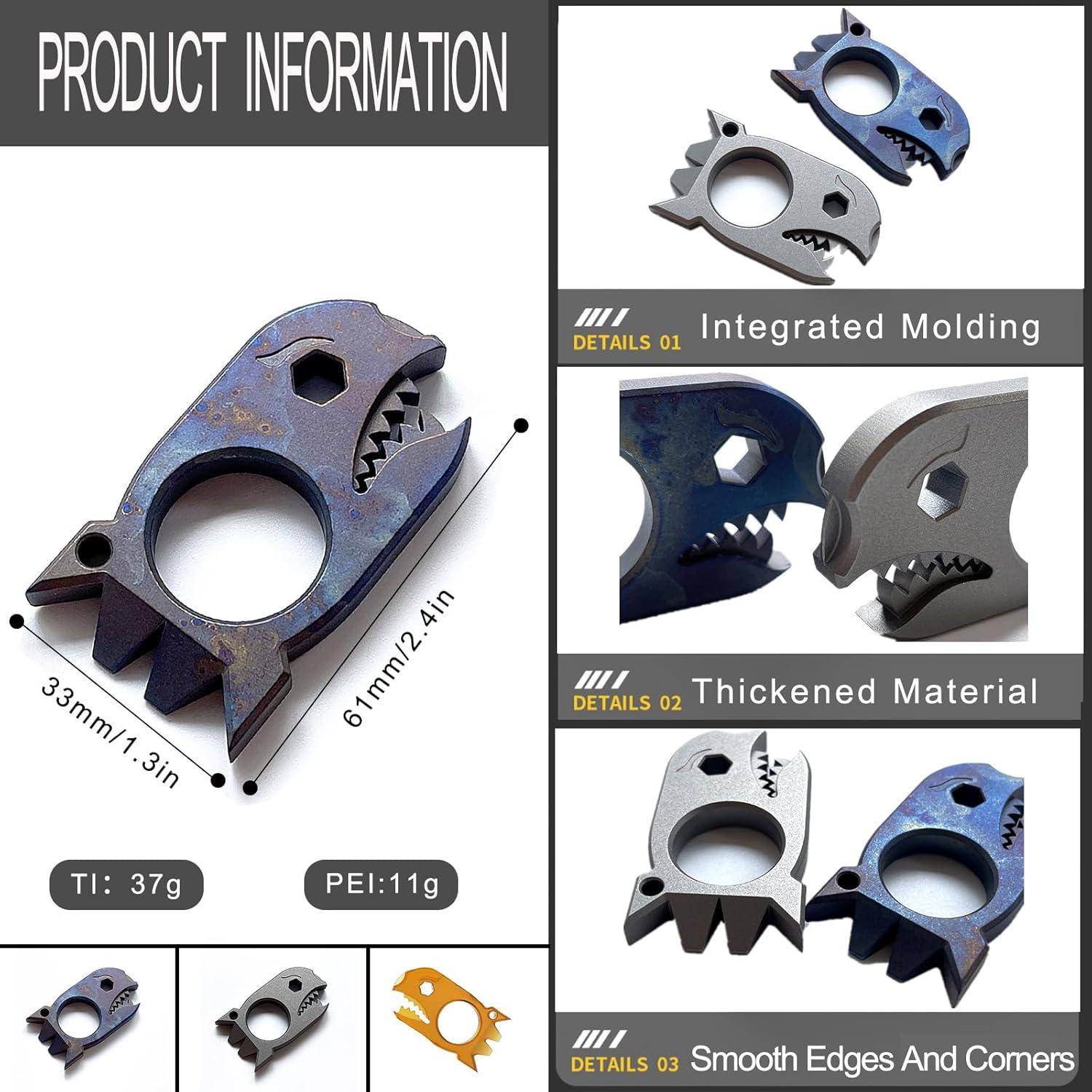 Barra de palanca EDC LULAOLIU Titanio Azul 61mm Multiusos