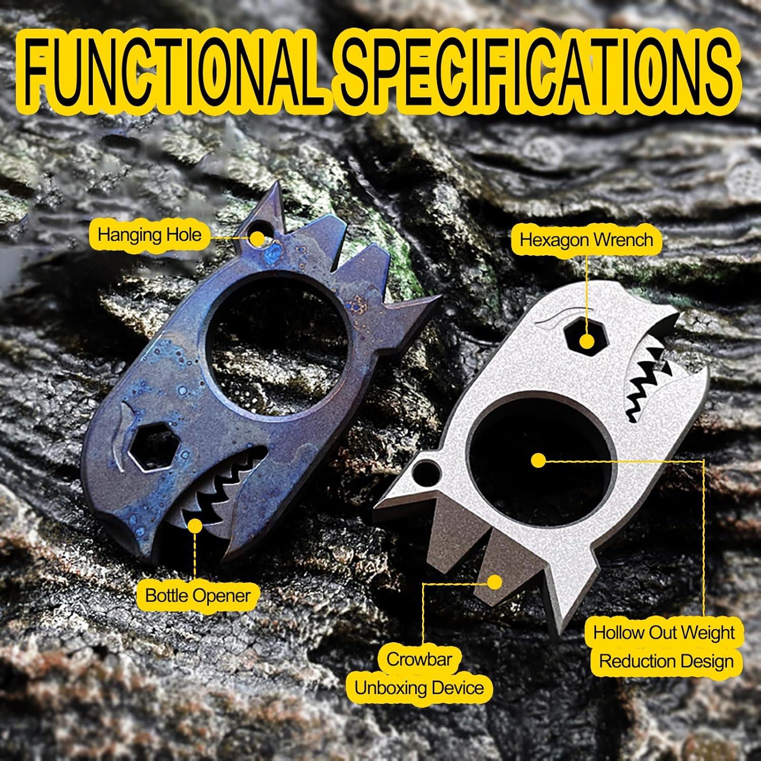 Barra de palanca EDC LULAOLIU Titanio Azul 61mm Multiusos