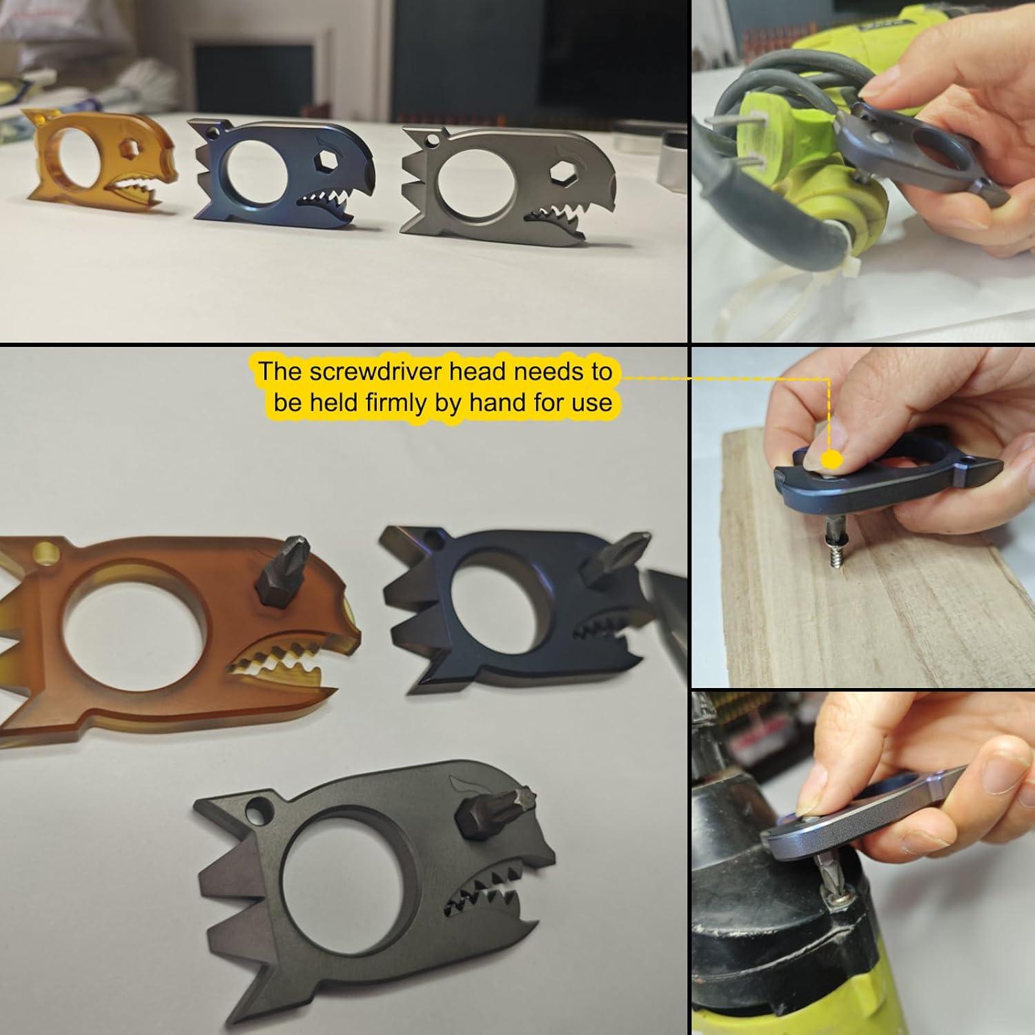 Barra de palanca EDC LULAOLIU Titanio Azul 61mm Multiusos