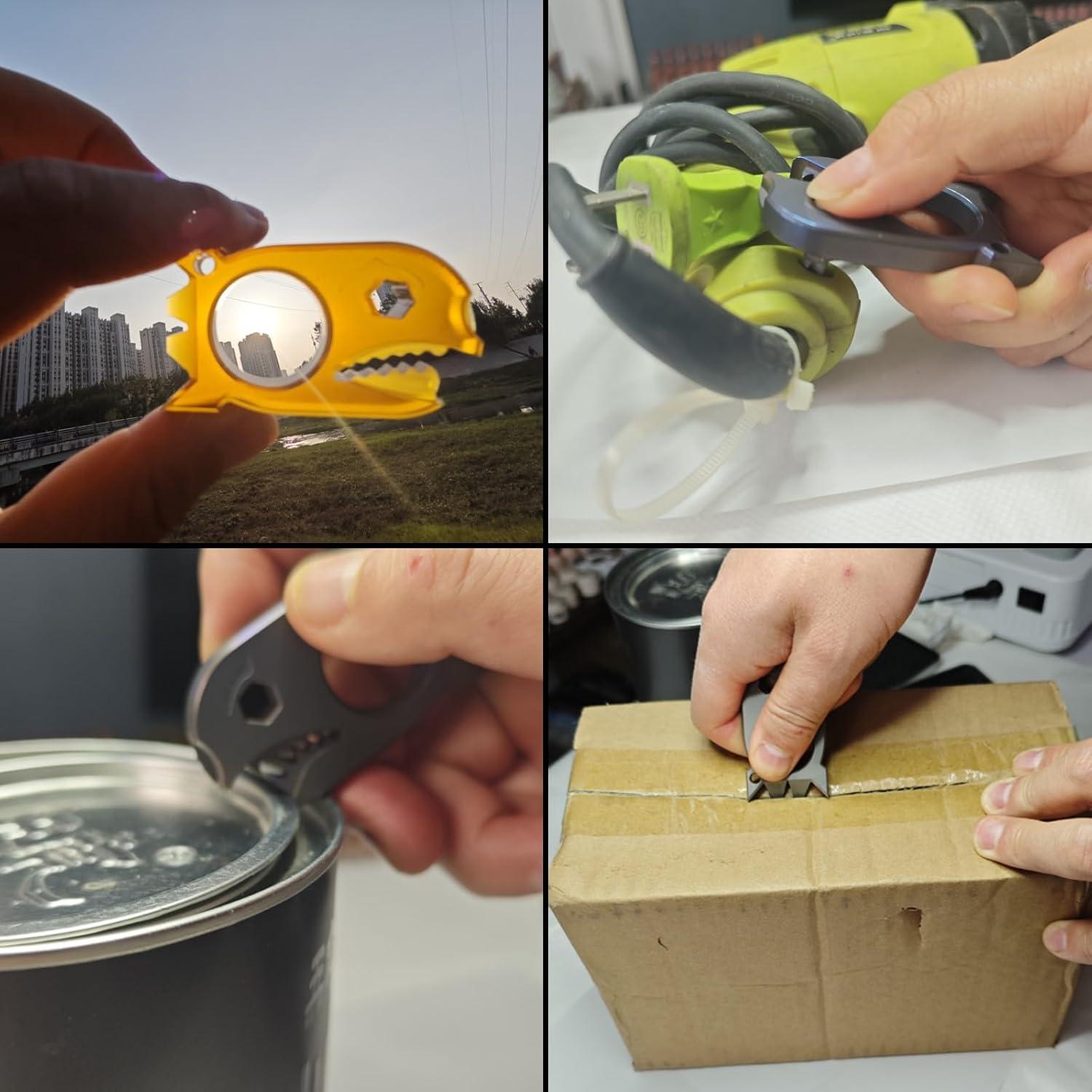 Barra de palanca EDC LULAOLIU Titanio Azul 61mm Multiusos