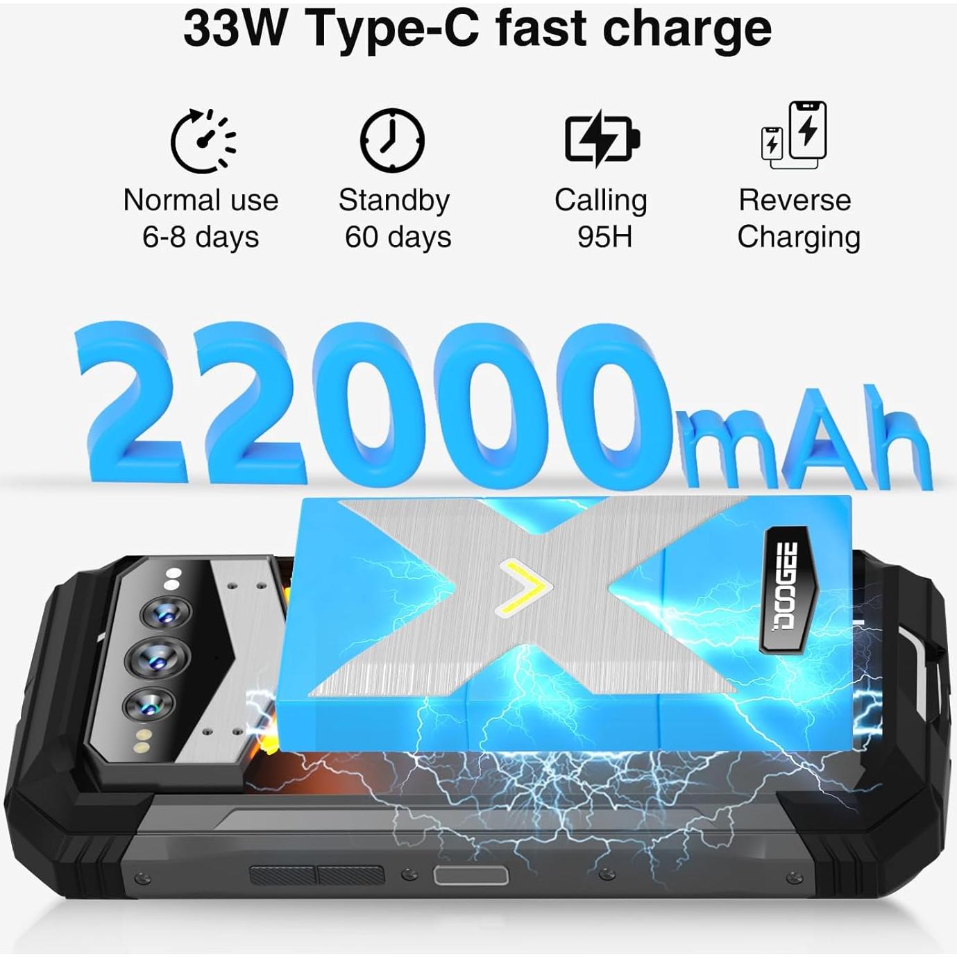 DOOGEE V MAX Plus 5G Smartphone Resistente 22000mAh 36GB/512GB