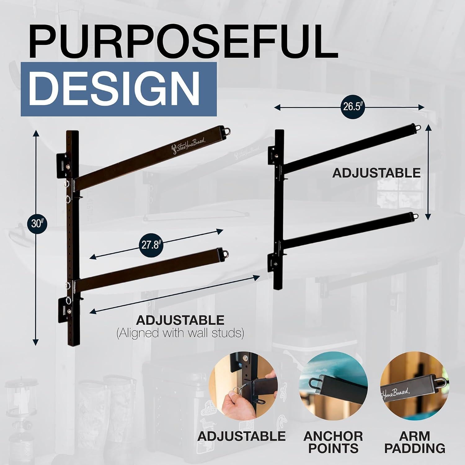 Soporte de Almacenamiento para 2 Kayaks StoreYourBoard - Resistente y Ajustable