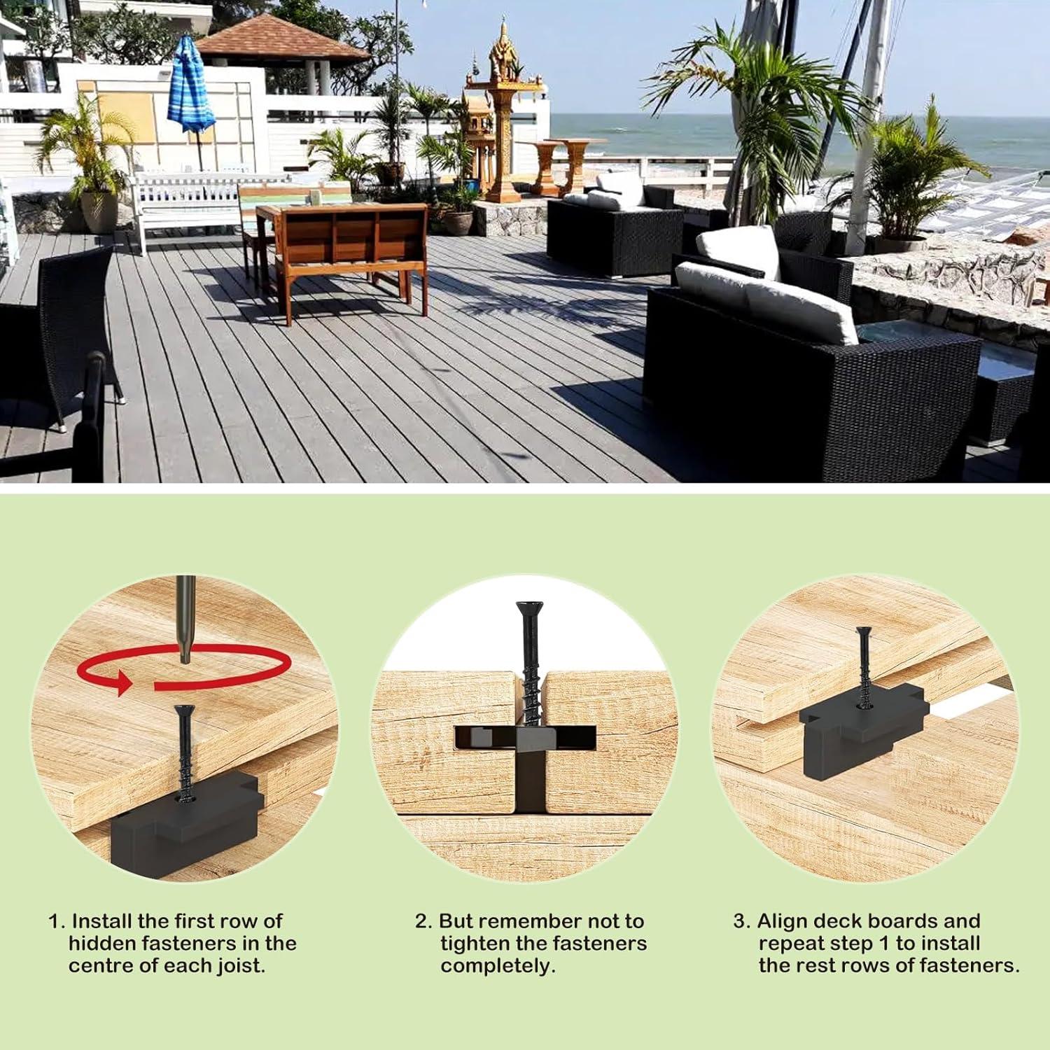 300 Sujetadores Ocultos para Decking Compuesto Sapiential Creation