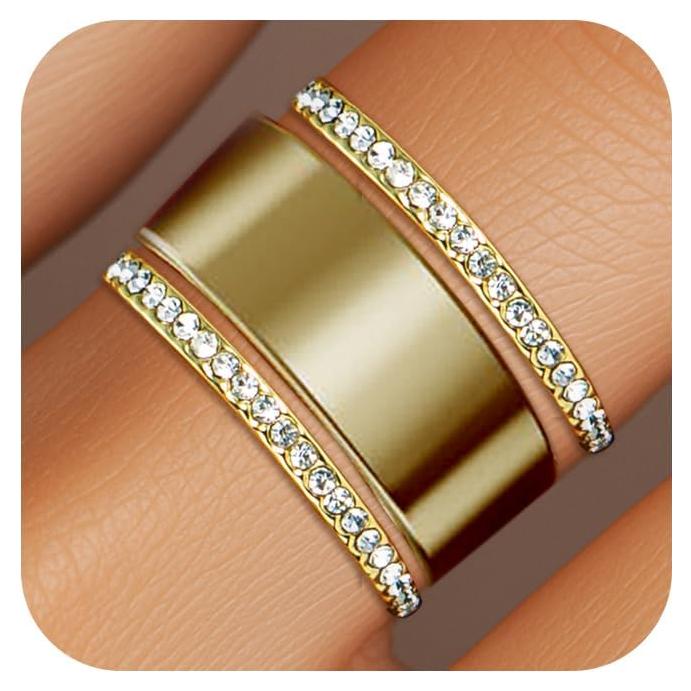 Paquete de 2 Anillos Apilables Oro 14K para Oura Ring Gen 4/3