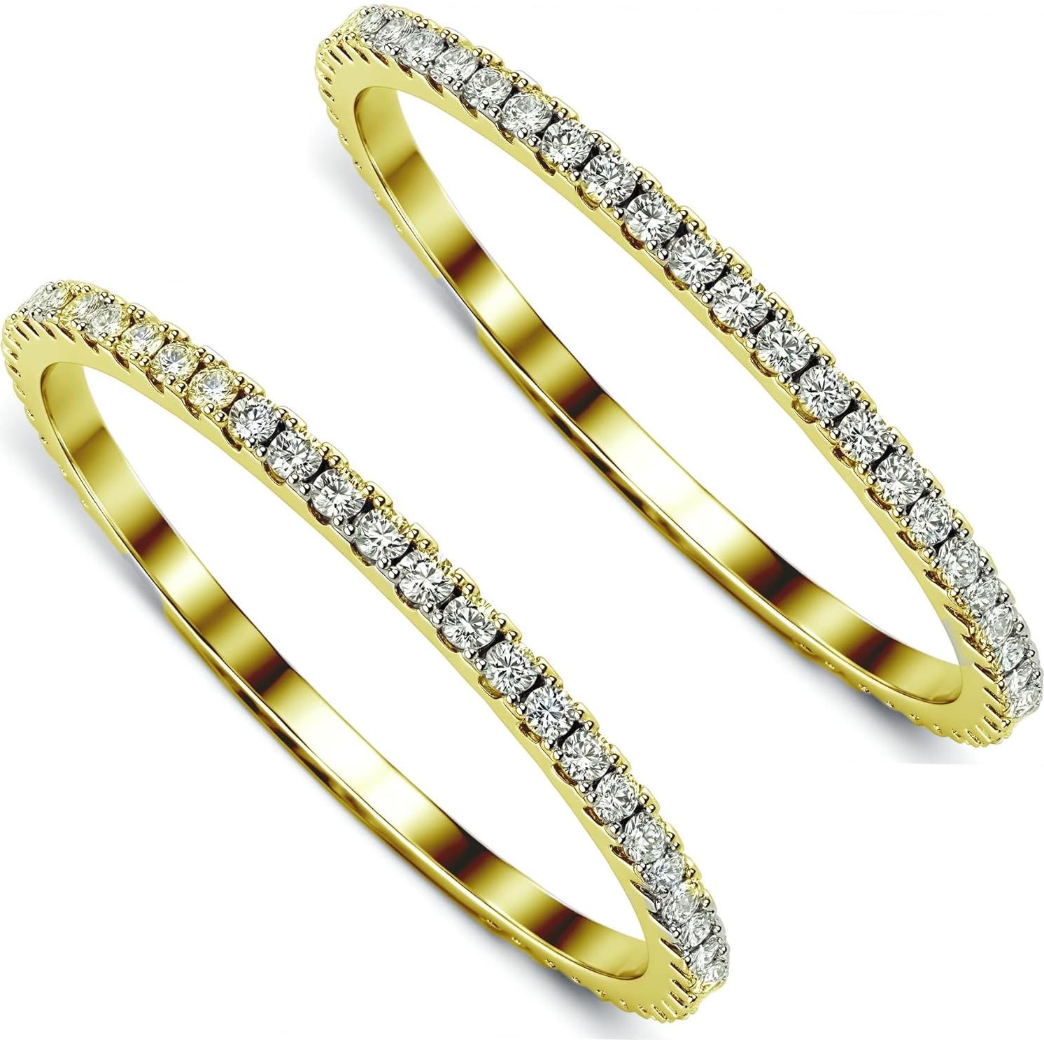 Paquete de 2 Anillos Apilables Oro 14K para Oura Ring Gen 4/3