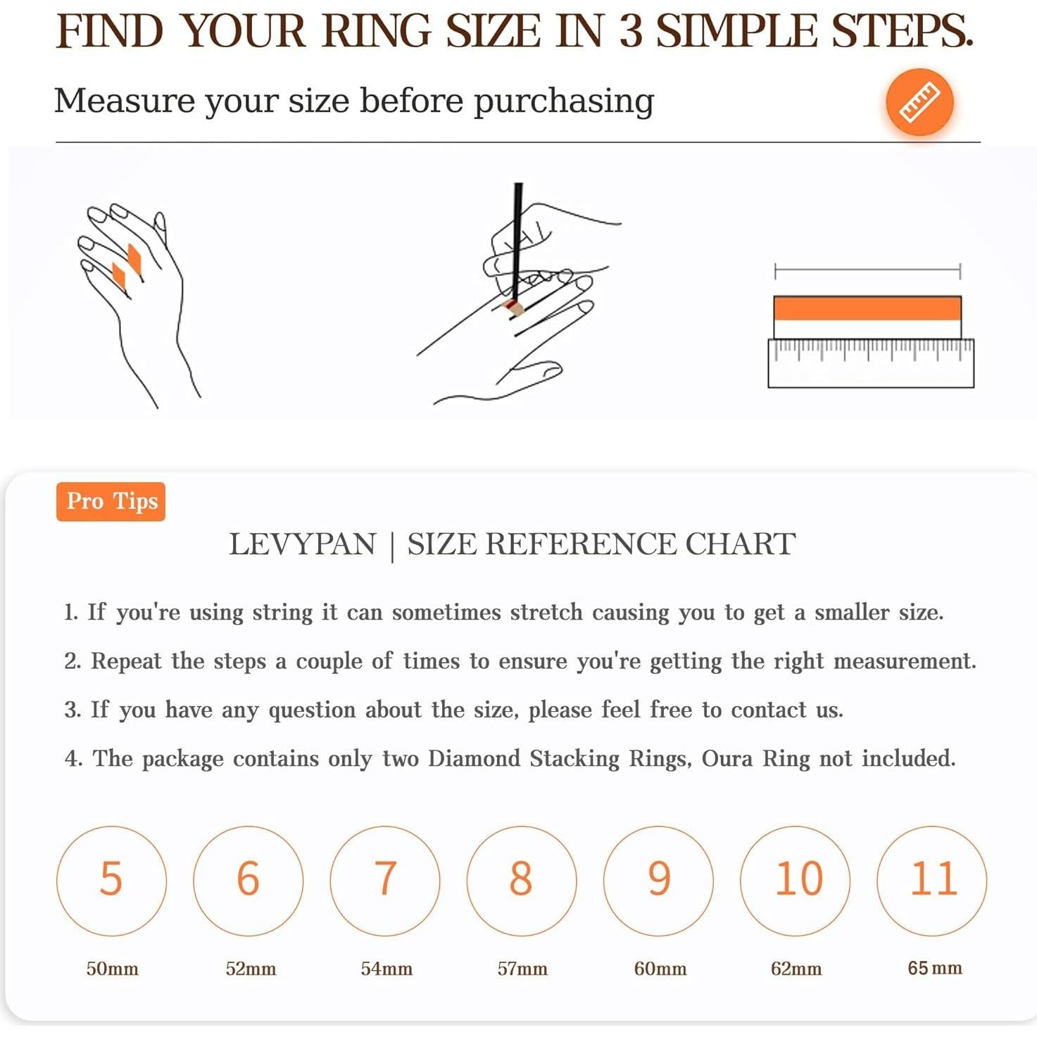 Paquete de 2 Anillos Apilables Oro 14K para Oura Ring Gen 4/3