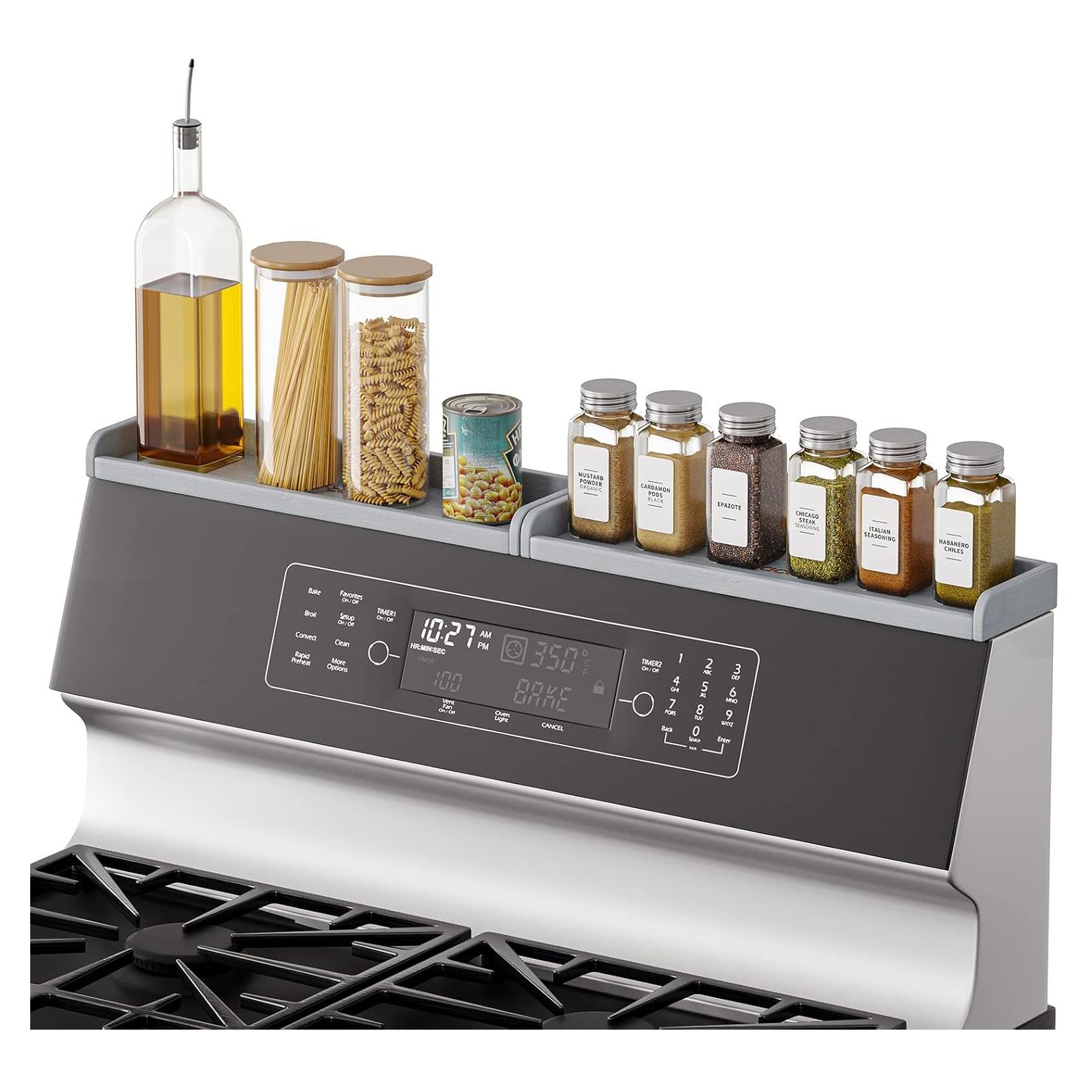 Organizador de Estante de Cocina SpaceAid 76.2 cm Bambú Gris