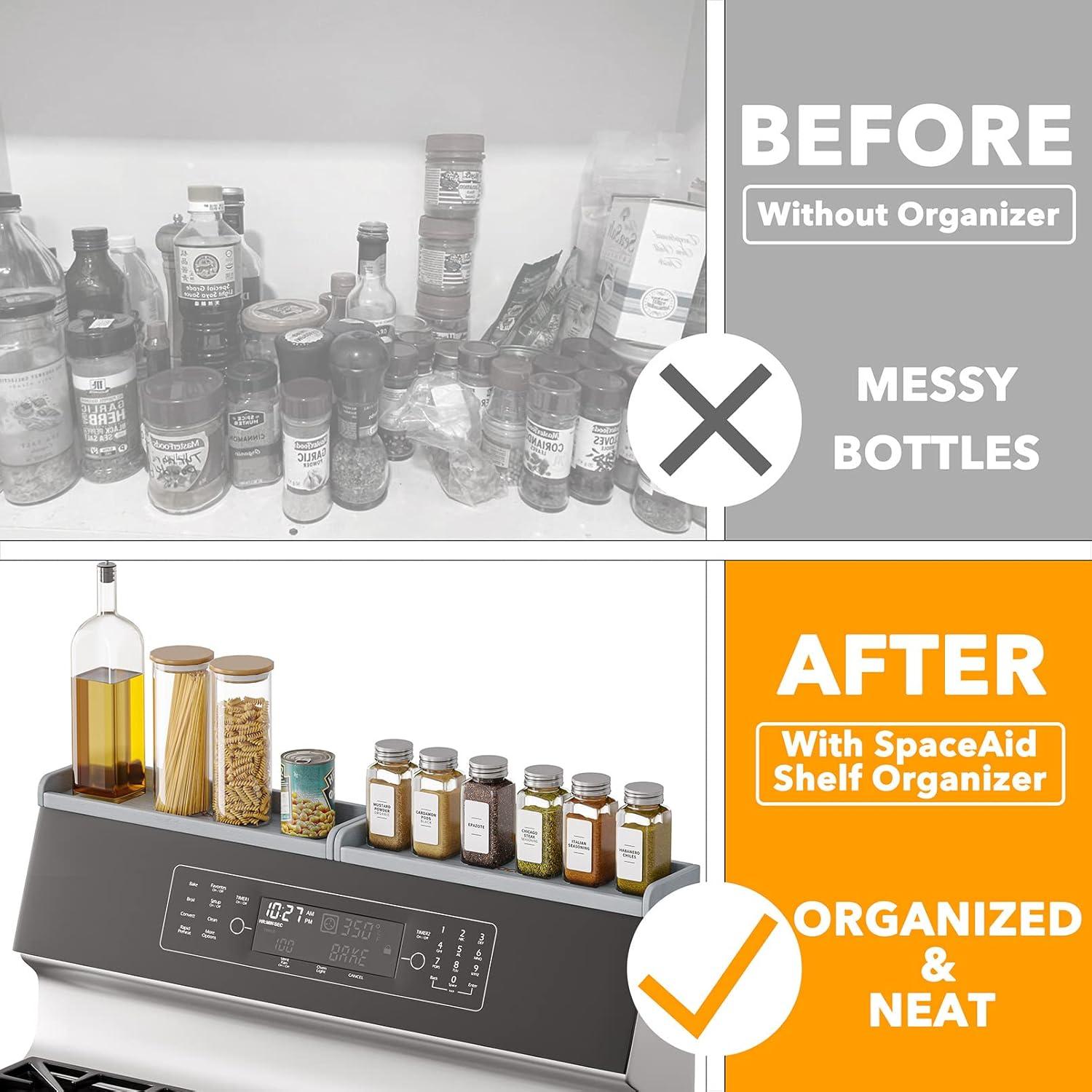 Organizador de Estante de Cocina SpaceAid 76.2 cm Bambú Gris