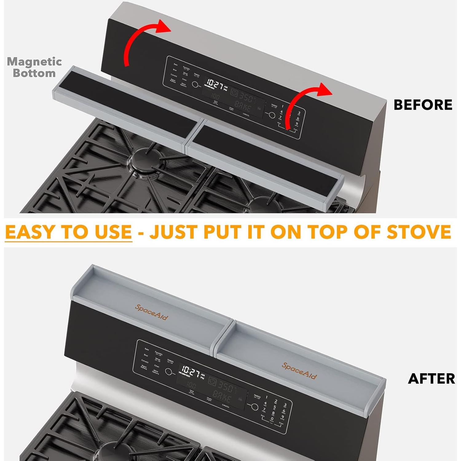 Organizador de Estante de Cocina SpaceAid 76.2 cm Bambú Gris