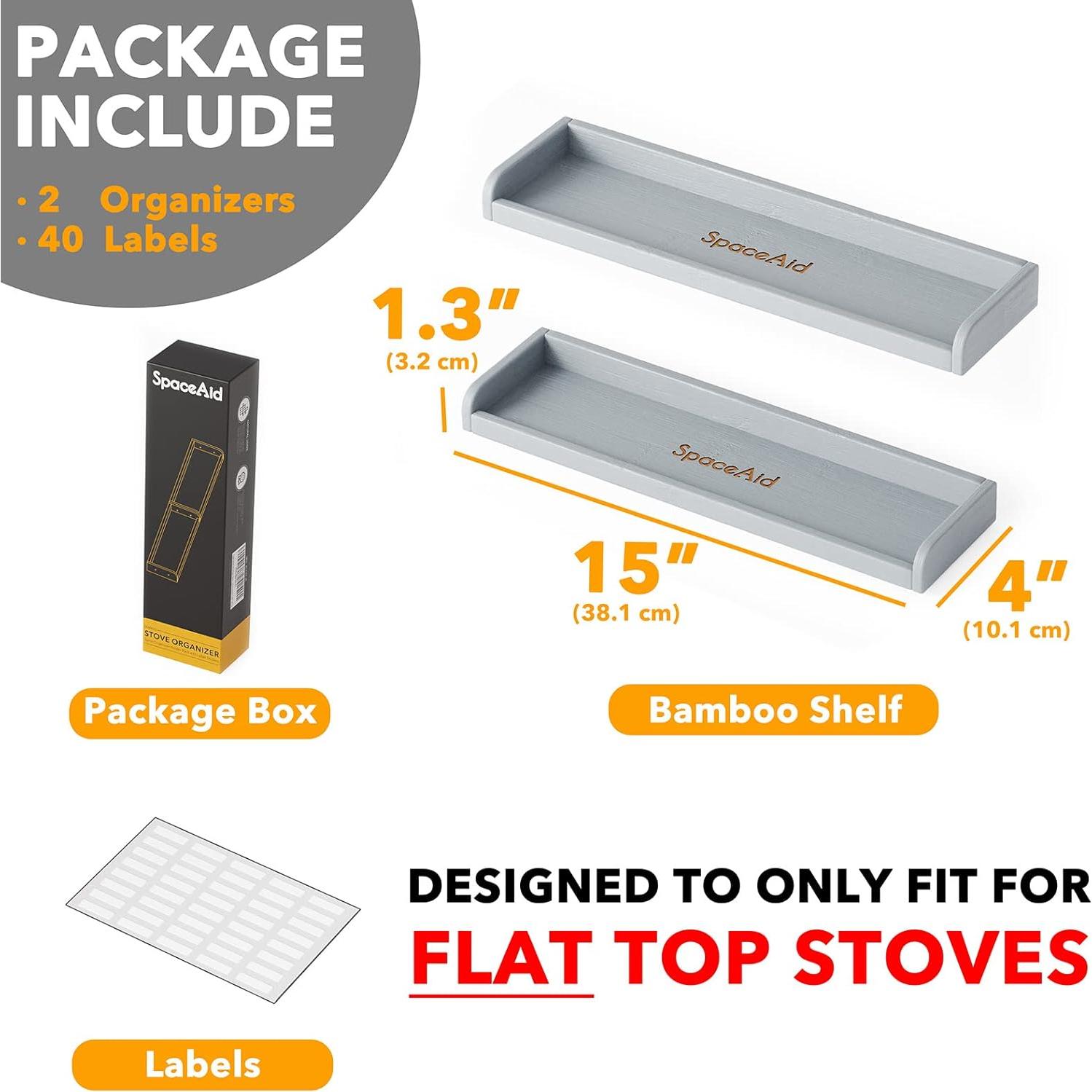 Organizador de Estante de Cocina SpaceAid 76.2 cm Bambú Gris