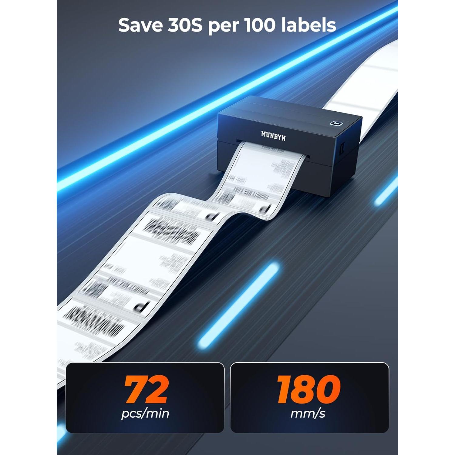 Impresora Térmica de Etiquetas MUNBYN 130B Bluetooth 4x6