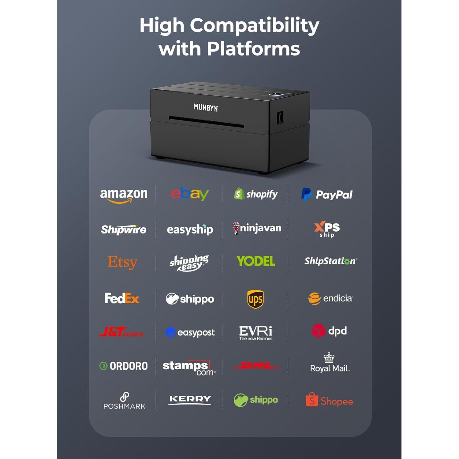 Impresora Térmica de Etiquetas MUNBYN 130B Bluetooth 4x6